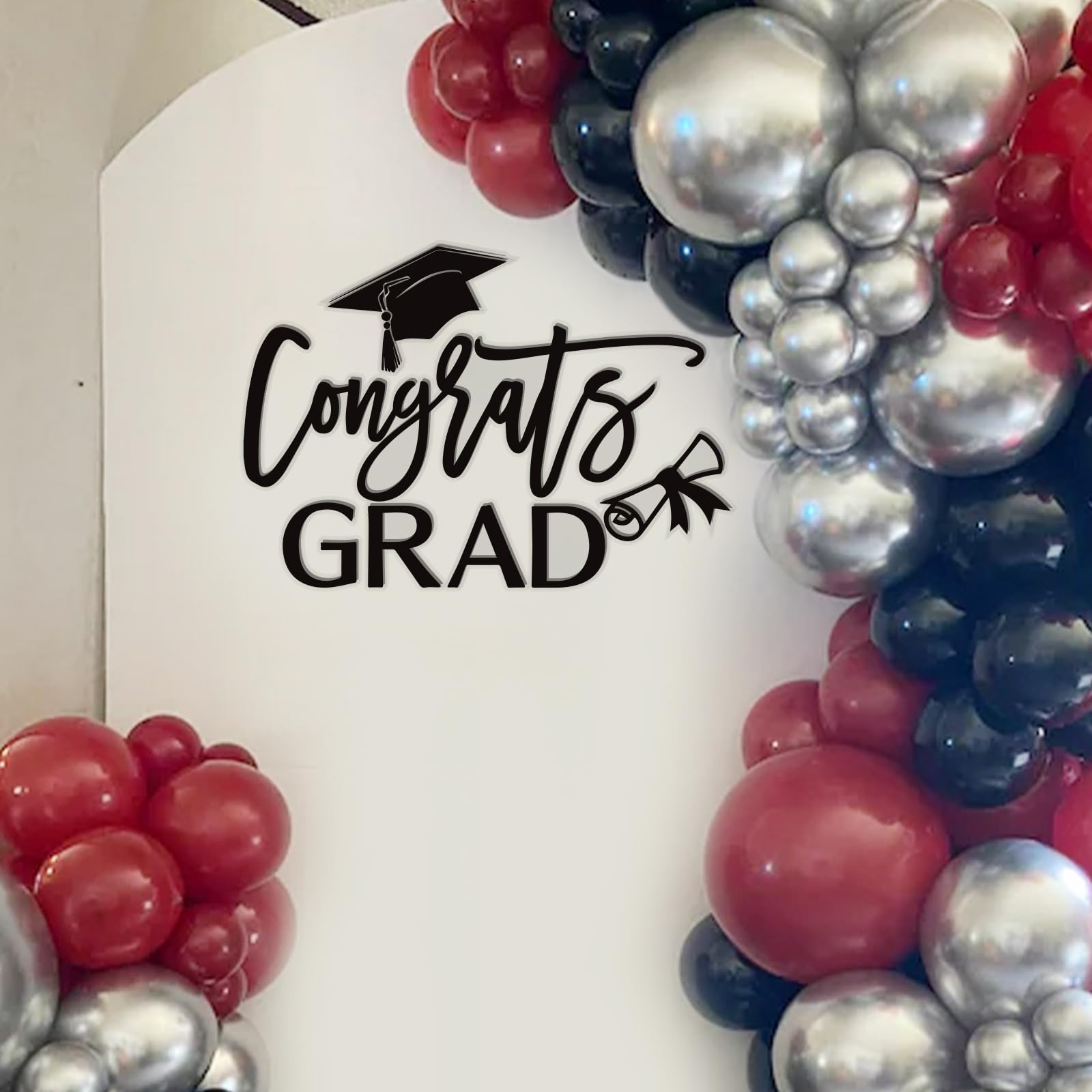 Class of 2025 Graduation Decal - Congrats Grad Vinyl Sign for Balloon Arch, Grad Party Decorations & Event Planning - Perfect for Graduation Ceremonies, School Celebrations and Photo Backdrops