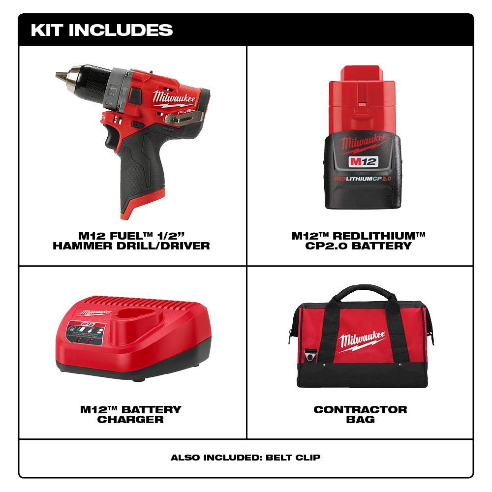Milwaukee 2504-21 M12 FUEL CP Brushless Lithium-Ion 1/2