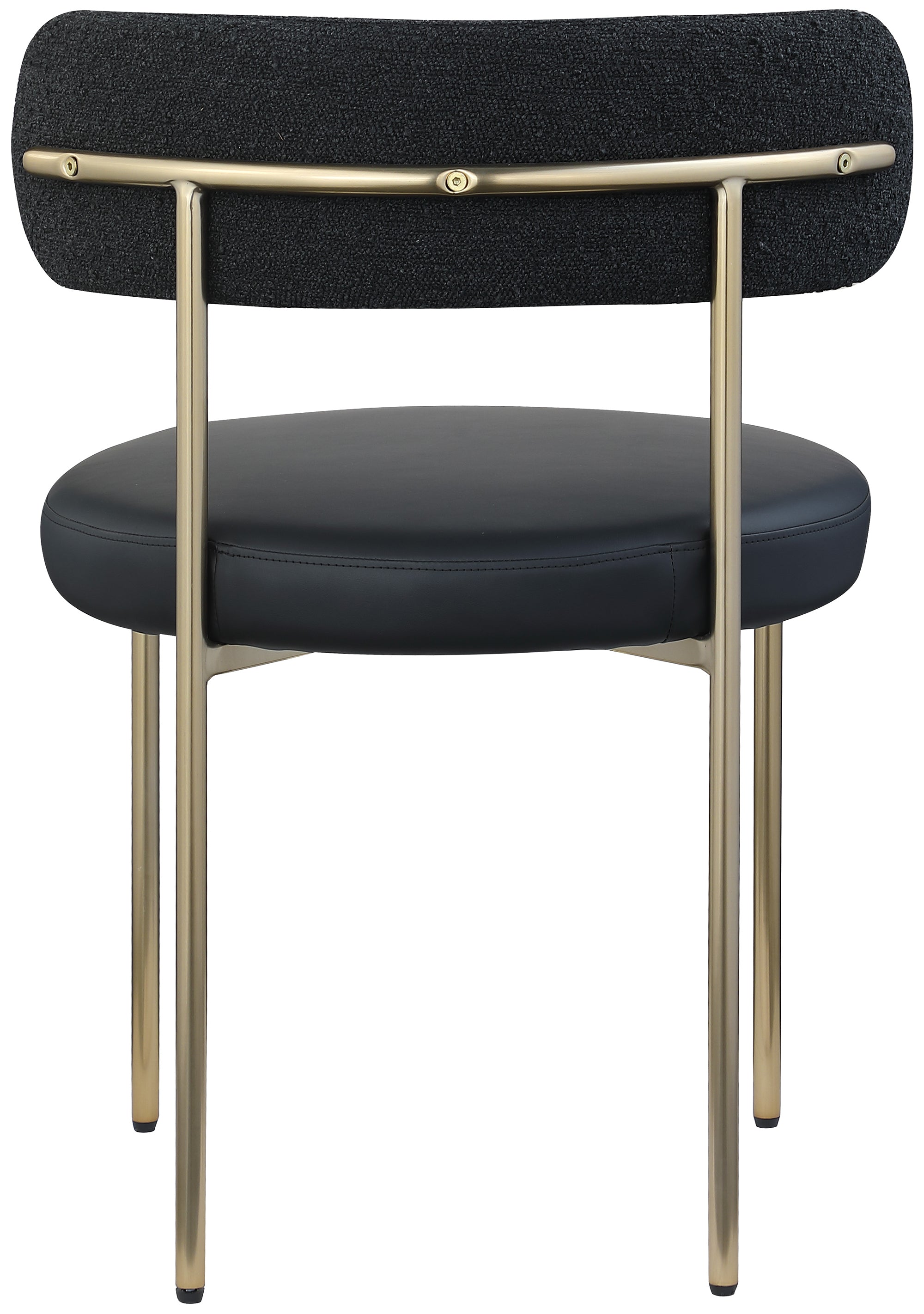 Vegan Leather & Boucle Fabric Dining Chair - Modern Comfortable Kitchen & Dining Room Seating for Home & Office Use