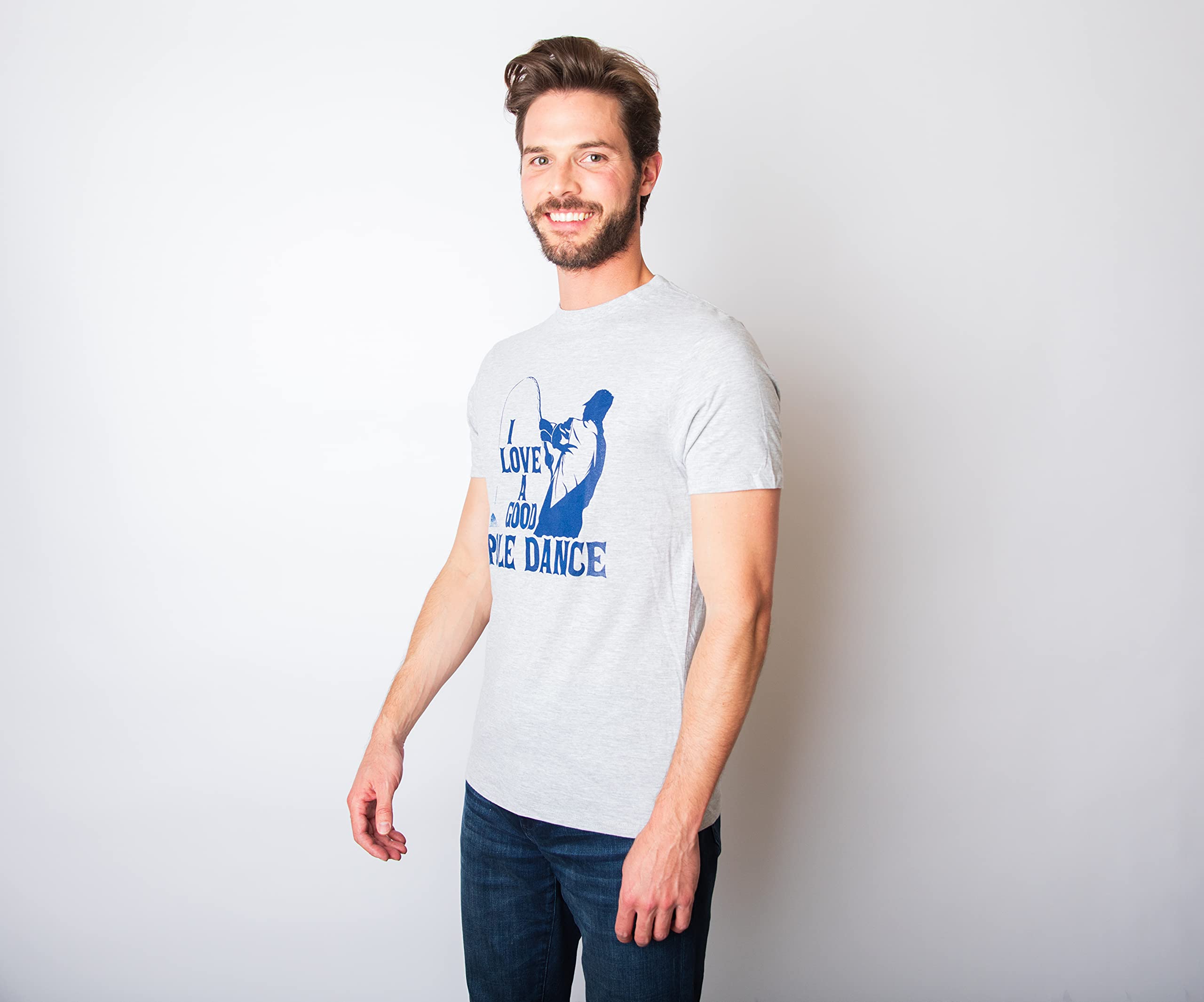 Funny Fishing T-Shirt for Men - Crazy Dog 'I Love A Good Pole Dance' Humorous Tee - Perfect Gift for Fishermen & Fishing Enthusiasts - Great for Fishing Trips, Boat Parties & Outdoor Adventures