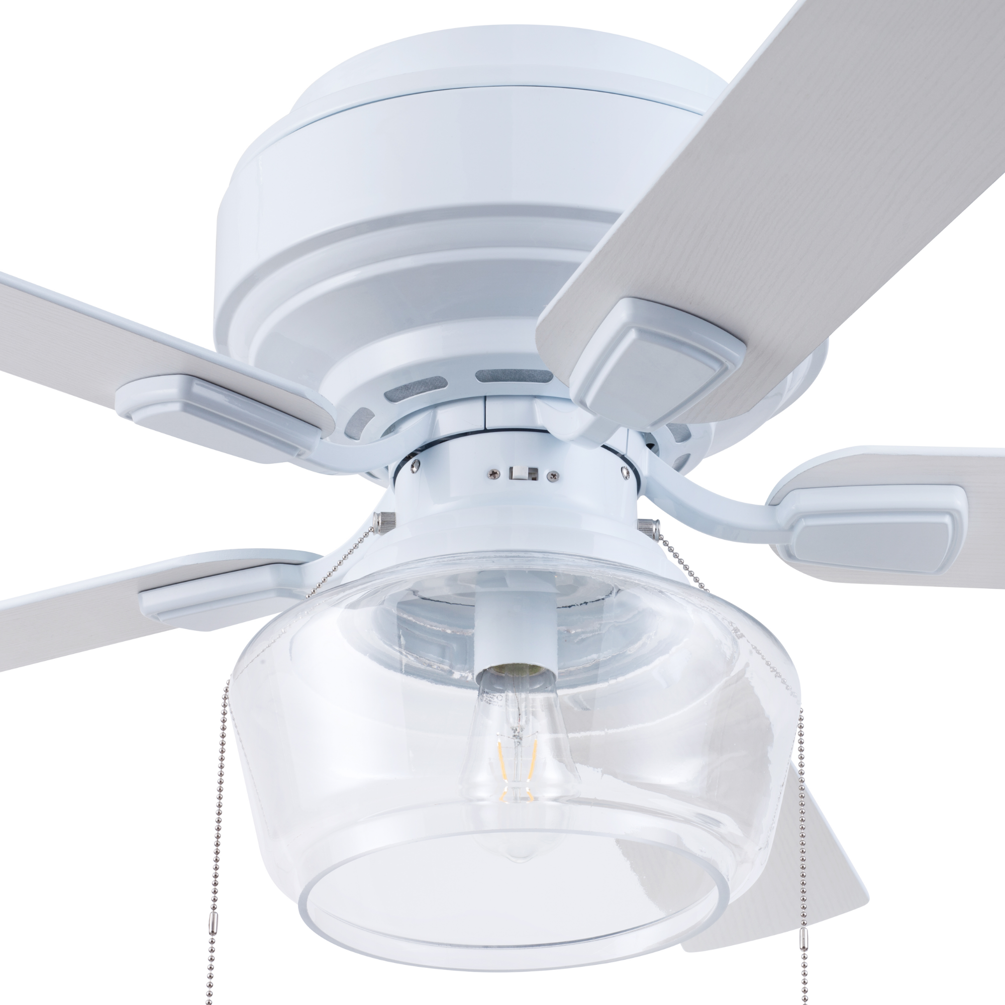 52 Inch White MaCenna Ceiling Fan with Pull Chain & Quick Attach™ - Perfect for Living Room, Bedroom, and Office Spaces