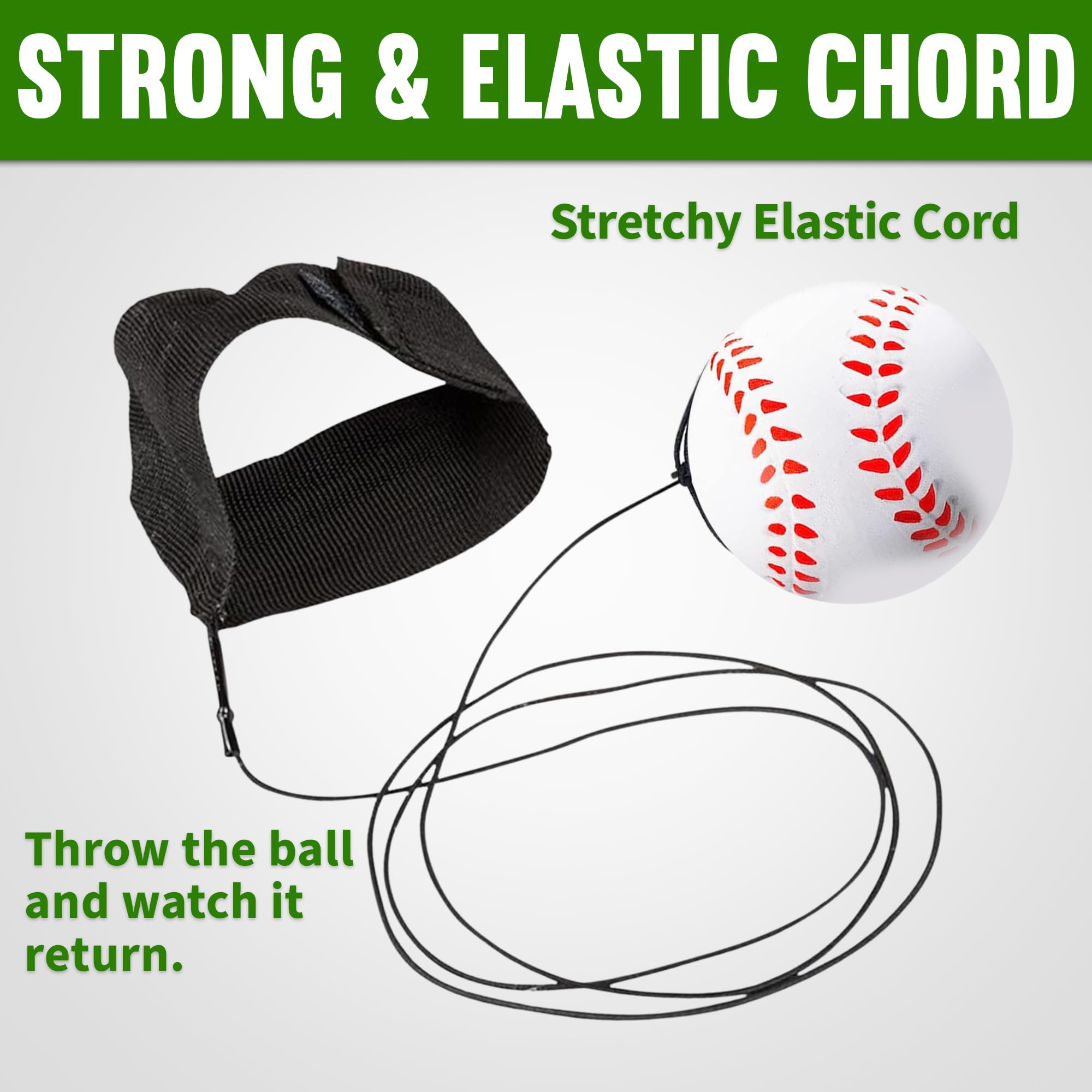 Elastic Cord Baseball Training Balls - 12 Pack for Baseball Practice, Spring Training & Outdoor Activities | Perfect for Kids, Boys, Girls & Party Favors | Great for Backyard Drills, Team Practices & Birthday Gifts