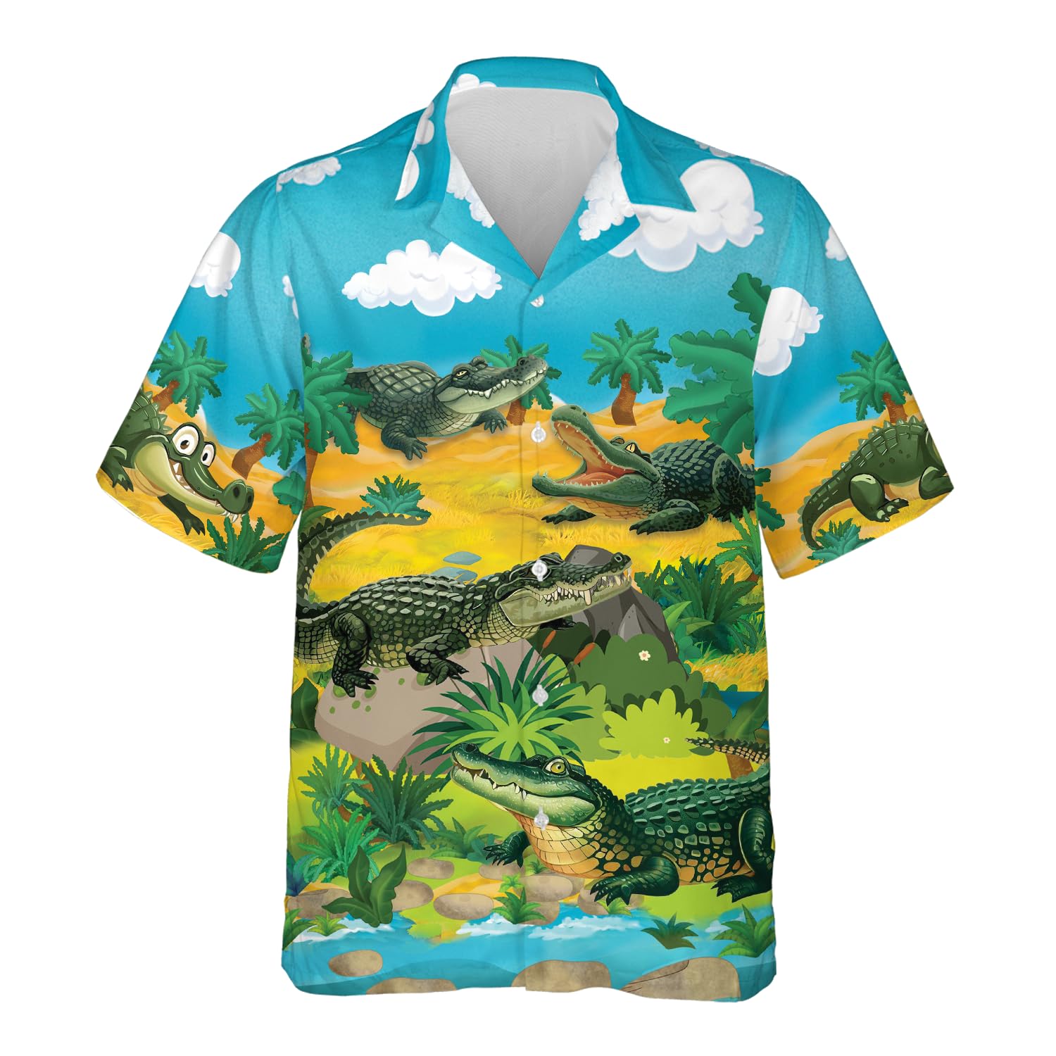Wild Animal Print Hawaiian Shirts for Men - Short Sleeve Button Down Tropical Shirt Series 136 | Beach Vacation, Summer Party & Casual Wear