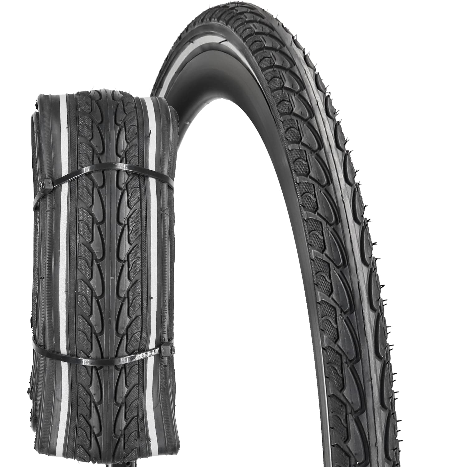 SIMEIQI 700x35C Bike Tires with Reflective Sidewall - Foldable Bicycle Tires for Road & Hybrid Bikes - Perfect for Commuting, Touring & Urban Cycling