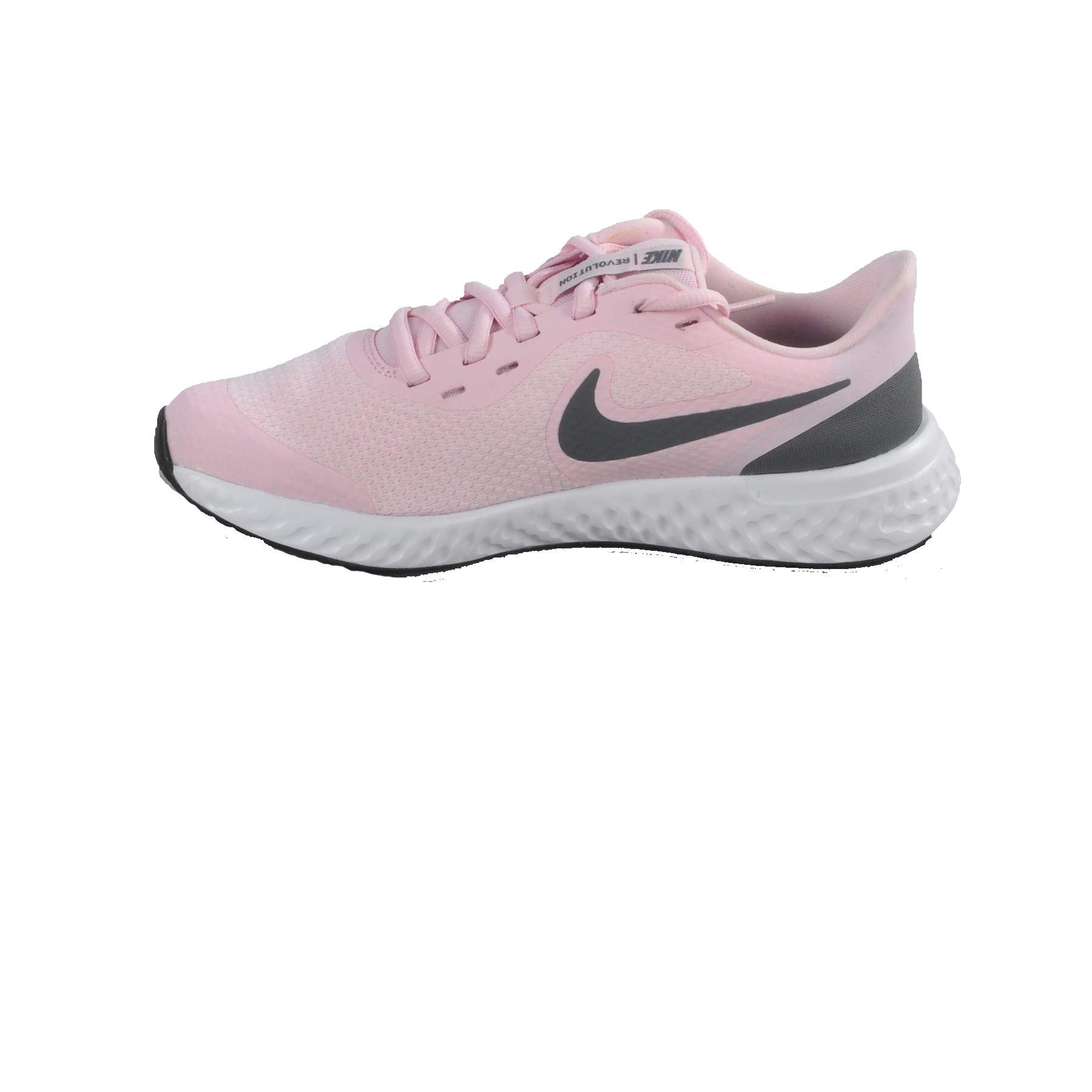 Nike Revolution 5 Grade School Running Shoes for Kids - Unisex Lightweight Sneakers in Pink Foam/Dark Grey, Size 3.5Y US - Perfect for School, Sports & Everyday Play