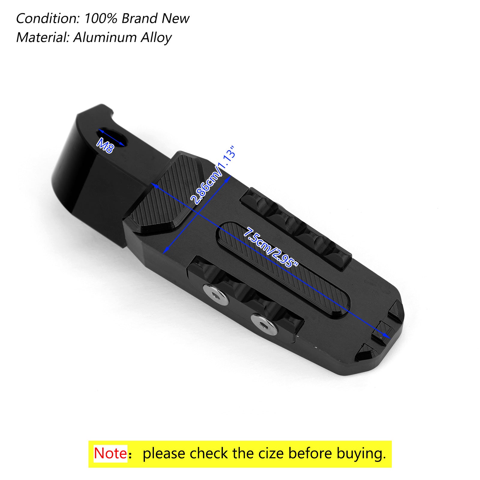 CNC Motorcycle Passenger Rear Foot Pegs Footrest - Compatible with Yamaha TMAX & Other Models - Durable Aluminum Alloy for Smooth Rides - Perfect for Long-Distance Touring & Urban Commuting