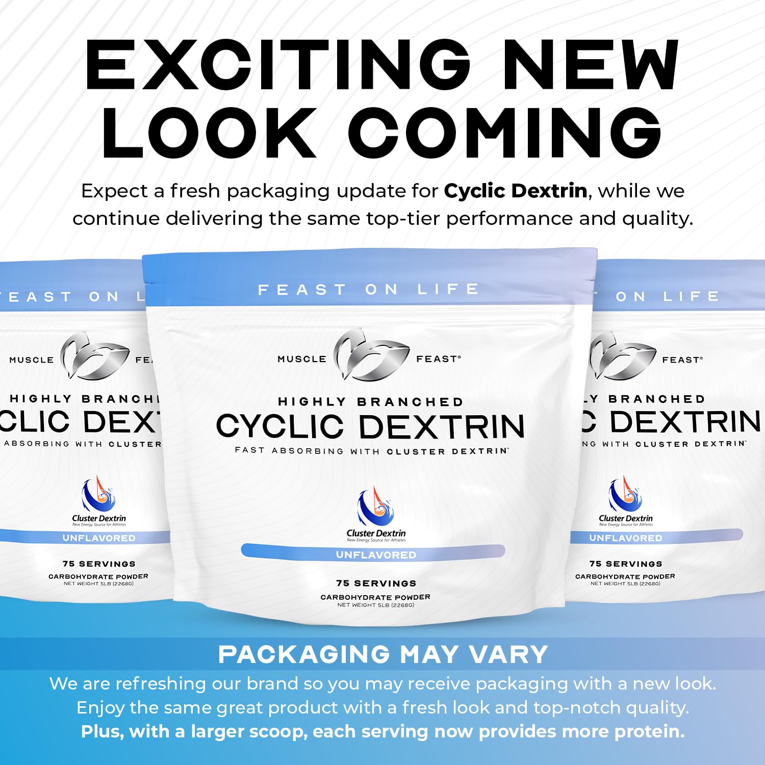 Muscle Feast Highly Branched Cyclic Dextrin (HBCD) - Premium Unflavored Workout Supplement for Pre & Post Training, 5lb Bulk Powder - Ideal for Gym Performance & Recovery