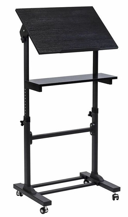 Mount It! Mobile Lectern Stand Up Desk with FREE Wireless Presenter - Perfect for Presentations, Meetings & Remote Work