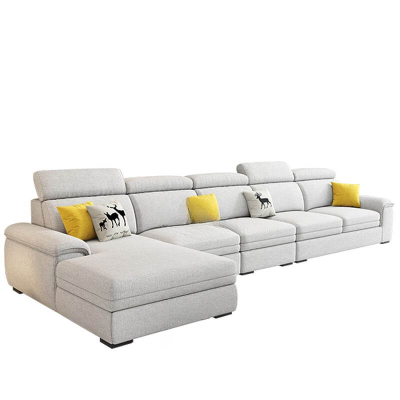 L-Shape 5-Seater Left-Hand Facing Recliner Sofa - Perfect for Living Room, Home Theater & Family Gatherings