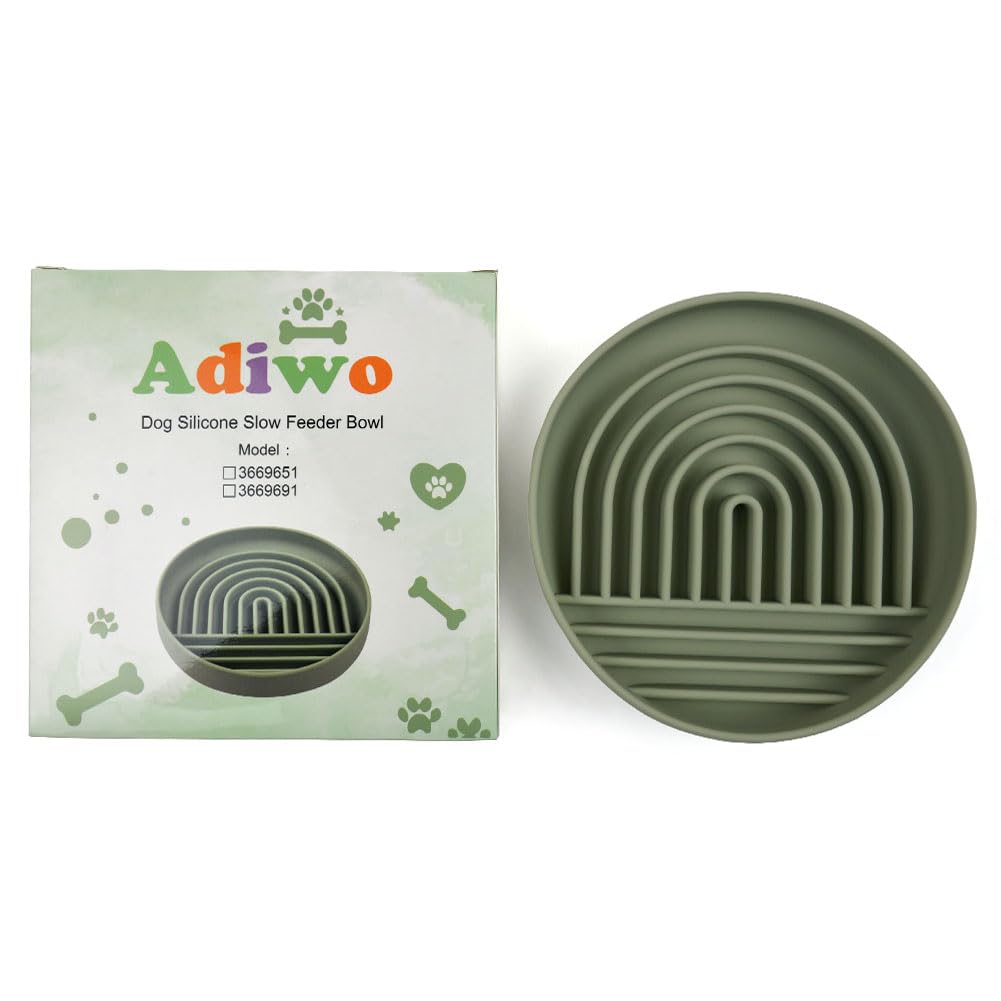 Slow Feeder Dog Bowls - Non-Slip Silicone Puzzle Bowl with Suction Cups for Dogs & Cats | Durable, Dishwasher Safe for Wet & Dry Food | Helps Slow Down Eating Speed & Prevent Bloat | Perfect for Fast Eaters, Puppies & Senior Pets