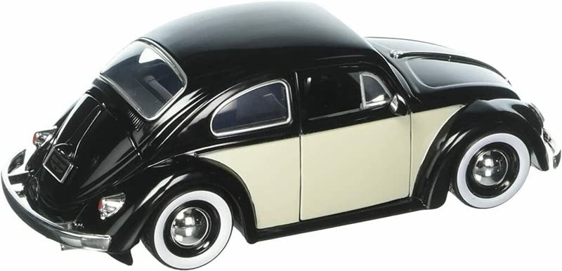 Jada Toys 1/24 Scale Volkswagen Beetle Moon Wheels Diecast Model Car - Black & White Pre-Built Collectible for Display & Gifts | Perfect for Car Enthusiasts & Home Decor