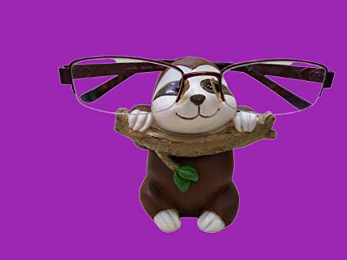 Funny Sloth Glasses Holder - Cute Novelty Eyeglass Stand for Reading Glasses & Sunglasses - Perfect Gift for Adults & Kids - Home & Office Desk Organizer