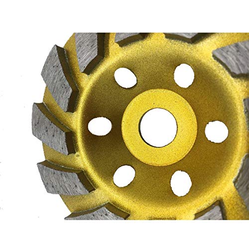 125mm Diamond Grinding Cup Wheel for Angle Grinder - Gold Segmented Grinder Disc for Marble, Concrete, Granite & Stone Cutting - Perfect for Construction, Masonry & DIY Home Renovation Projects