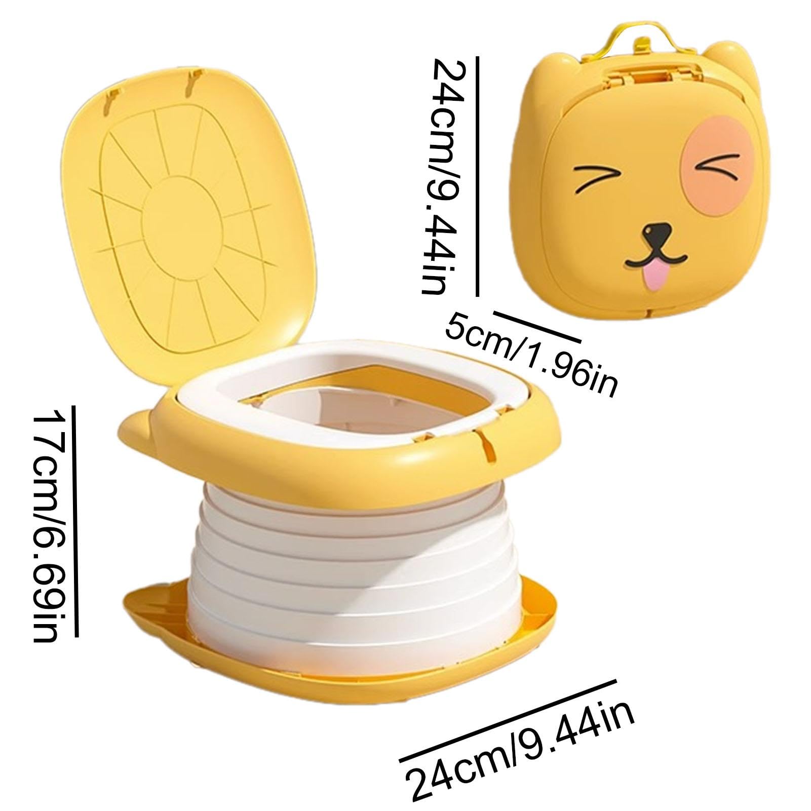 Foldable Travel Potty for Kids - Portable Car Toilet with Absorbent Paper | Durable & Sturdy Folding Design for Road Trips, Camping & Outdoor Adventures