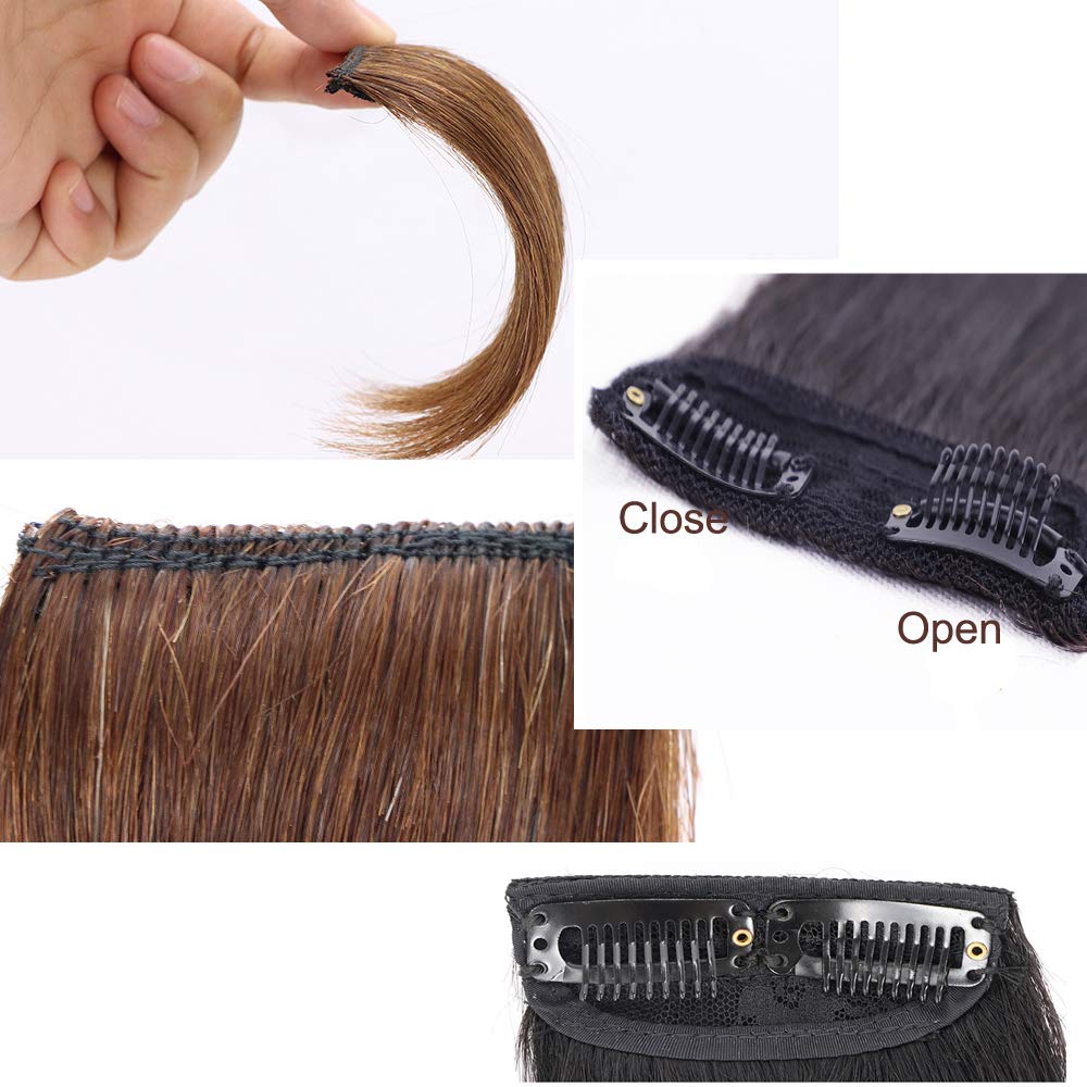 YEKEYI Real Hair Wig Pad - Invisible Hair Clip for Thinning Hair, Fluffy Hair Topper with Natural Look | Perfect for Daily Wear, Cosplay & Hair Volume Enhancement