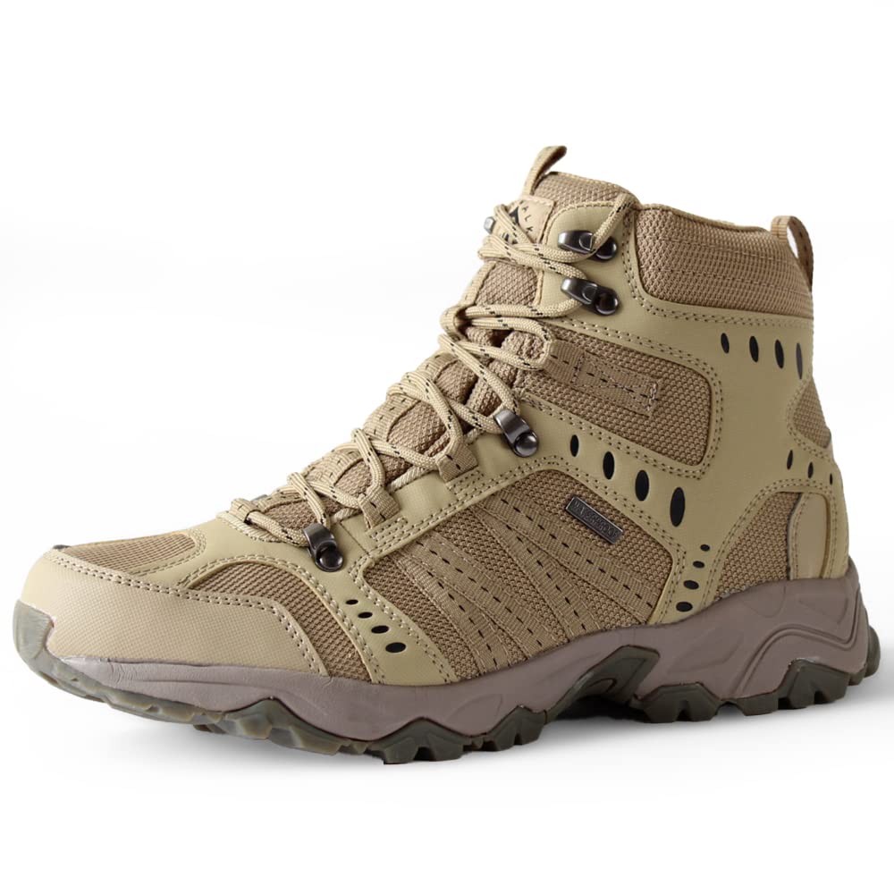 Men's Tactical Boots - Waterproof Lightweight Hiking Boots for Outdoor Work & Desert Adventures | Durable Breathable Work Boots for Hiking, Camping & Construction