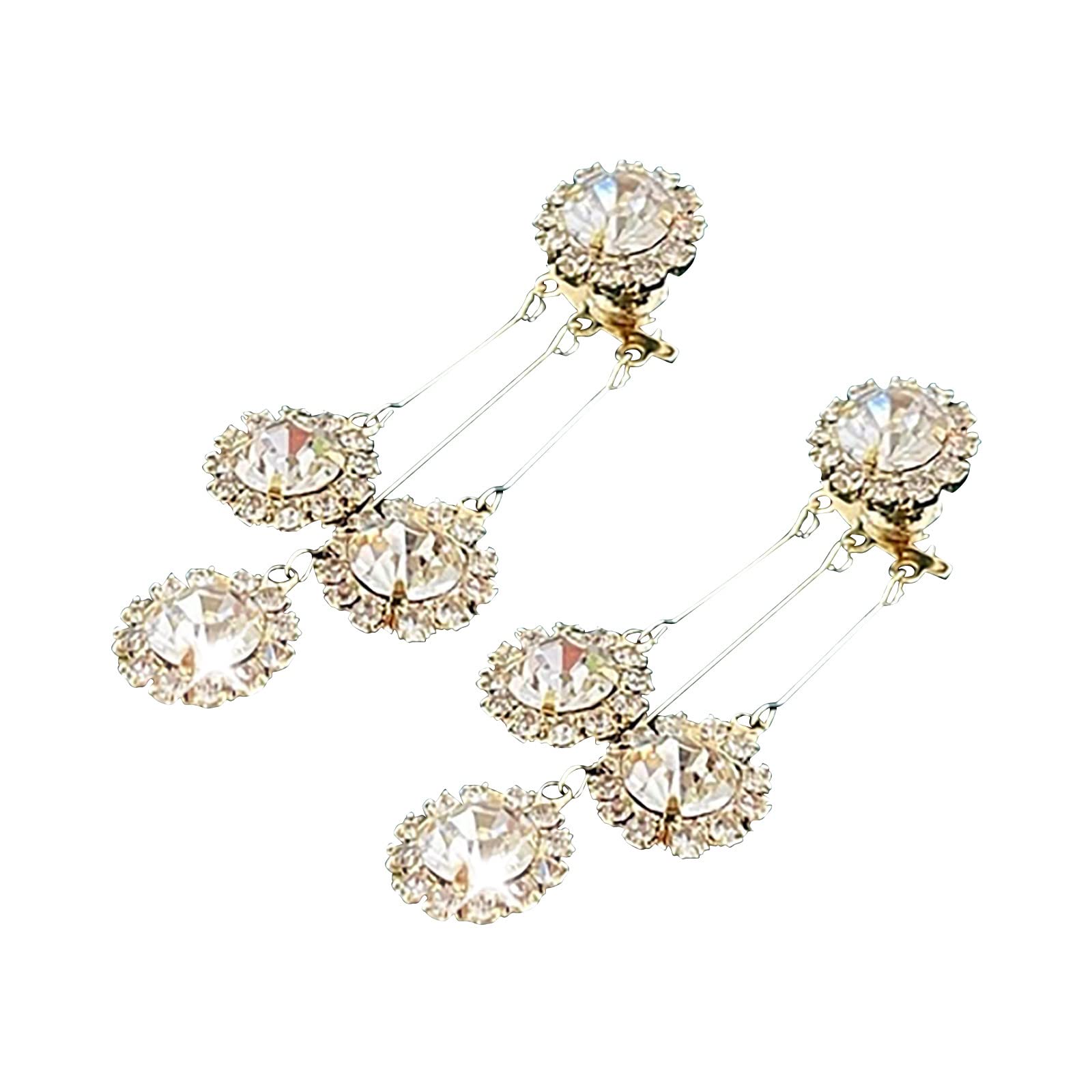 Elegant Zircon Round Petal Drop Earrings - Rhinestone Flower Tassel Dangle Earrings for Women | Lightweight Luxury Fashion Jewelry | Perfect for Parties, Weddings & Evening Events