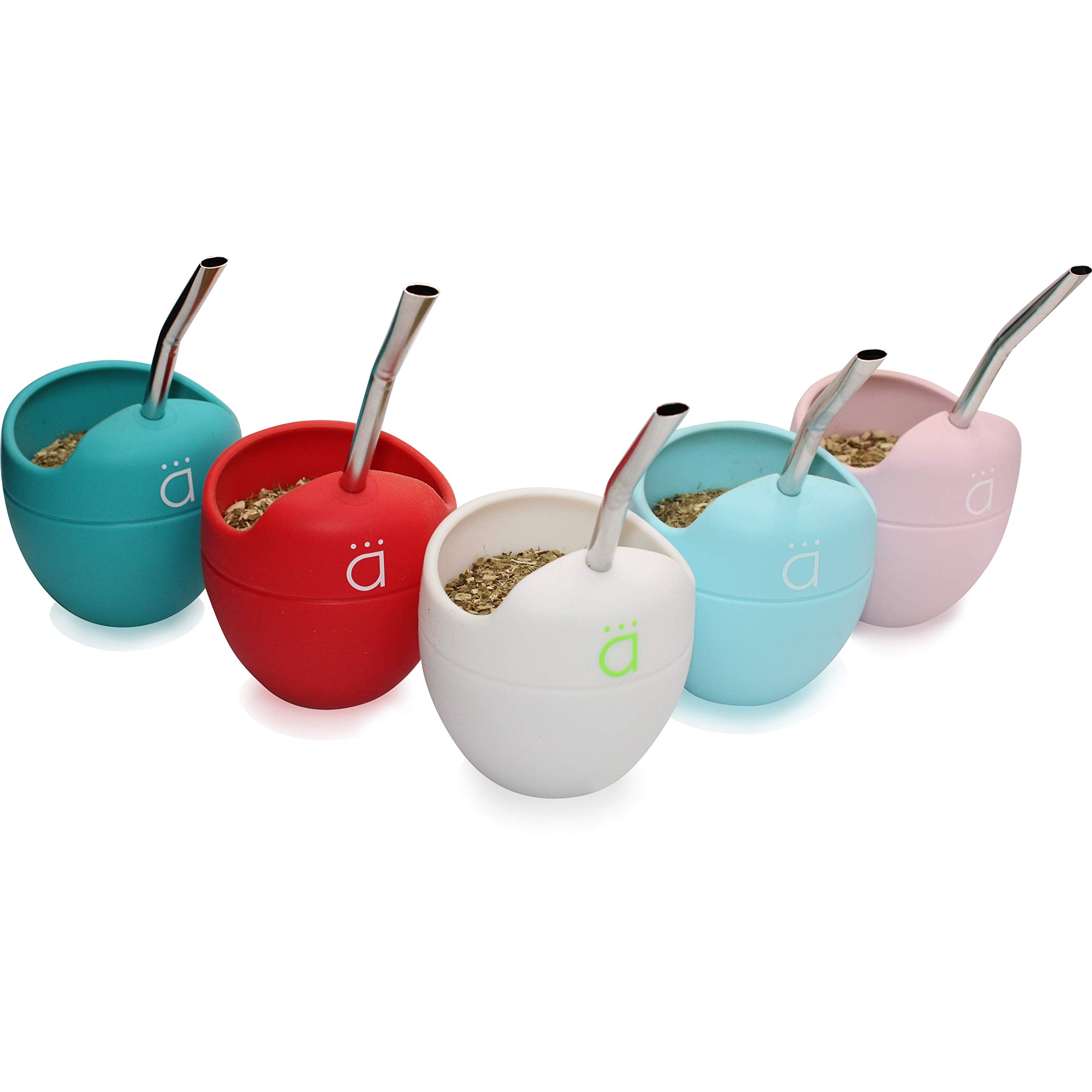 Premium Silicone Yerba Mate Gourd with Bombilla Straw & Cleaning Brush - BPA Free, Travel-Friendly, Easy to Clean (Turquoise) - Perfect for Outdoor Adventures, Camping & Daily Tea Rituals