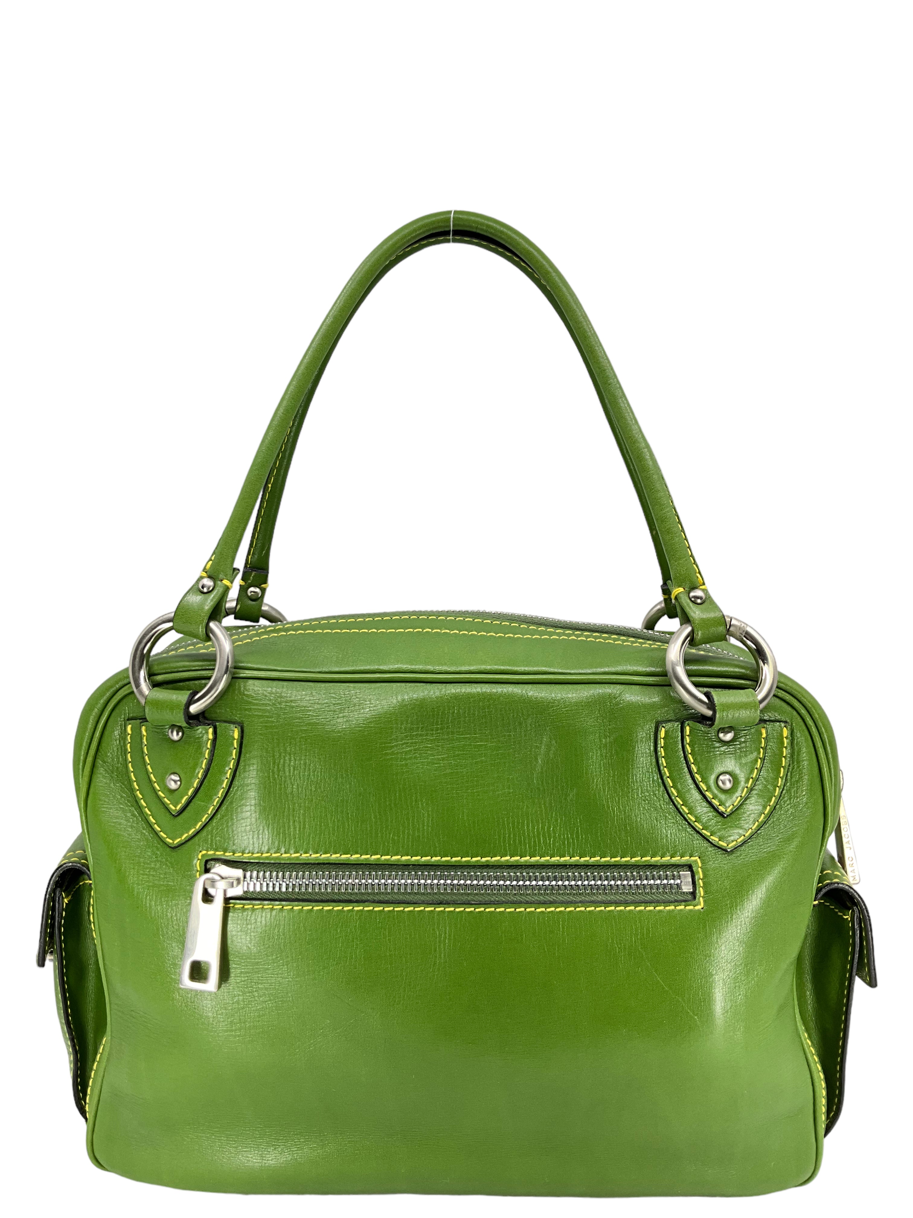 Marc Jacobs Green Leather Shoulder Bag for Women - Stylish Crossbody Purse for Work, Travel & Everyday Use