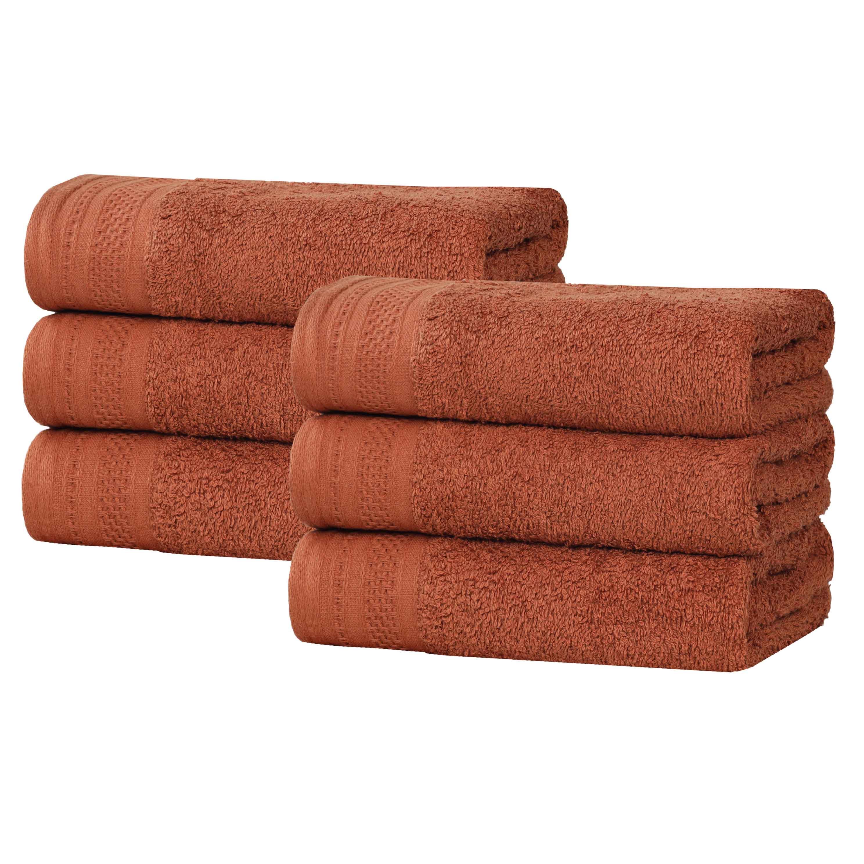 Premium Honeycomb Waffle Weave Cotton Hand Towels Set of 6 - Soft Absorbent Bath & Kitchen Towels for Guest Bathroom, Spa, Luxury Hotel Decor