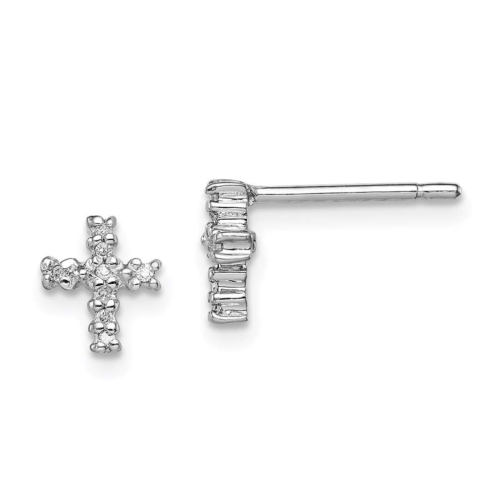 925 Sterling Silver Diamond Cross Post Earrings for Women - Hypoallergenic Fine Jewelry Gift Set for Her - Perfect for Christmas, Birthday, Anniversary & Everyday Wear