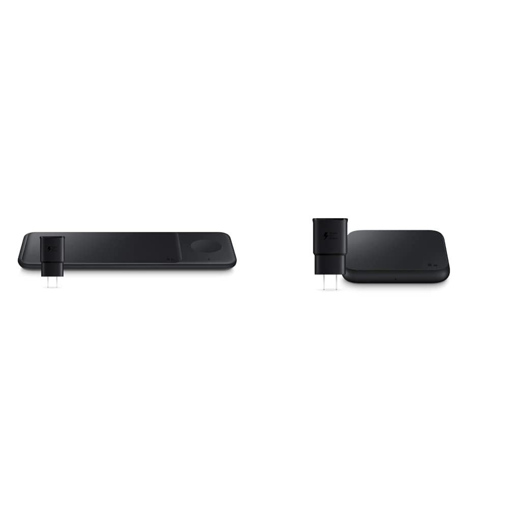 SAMSUNG Wireless Charger Trio - Fast Qi-Compatible Charging Station for 3 Devices | Universal Fast Charge Pad for iPhone, Samsung, AirPods & Qi-Enabled Phones (Black, US Version) | Perfect for Home, Office & Travel Charging Needs