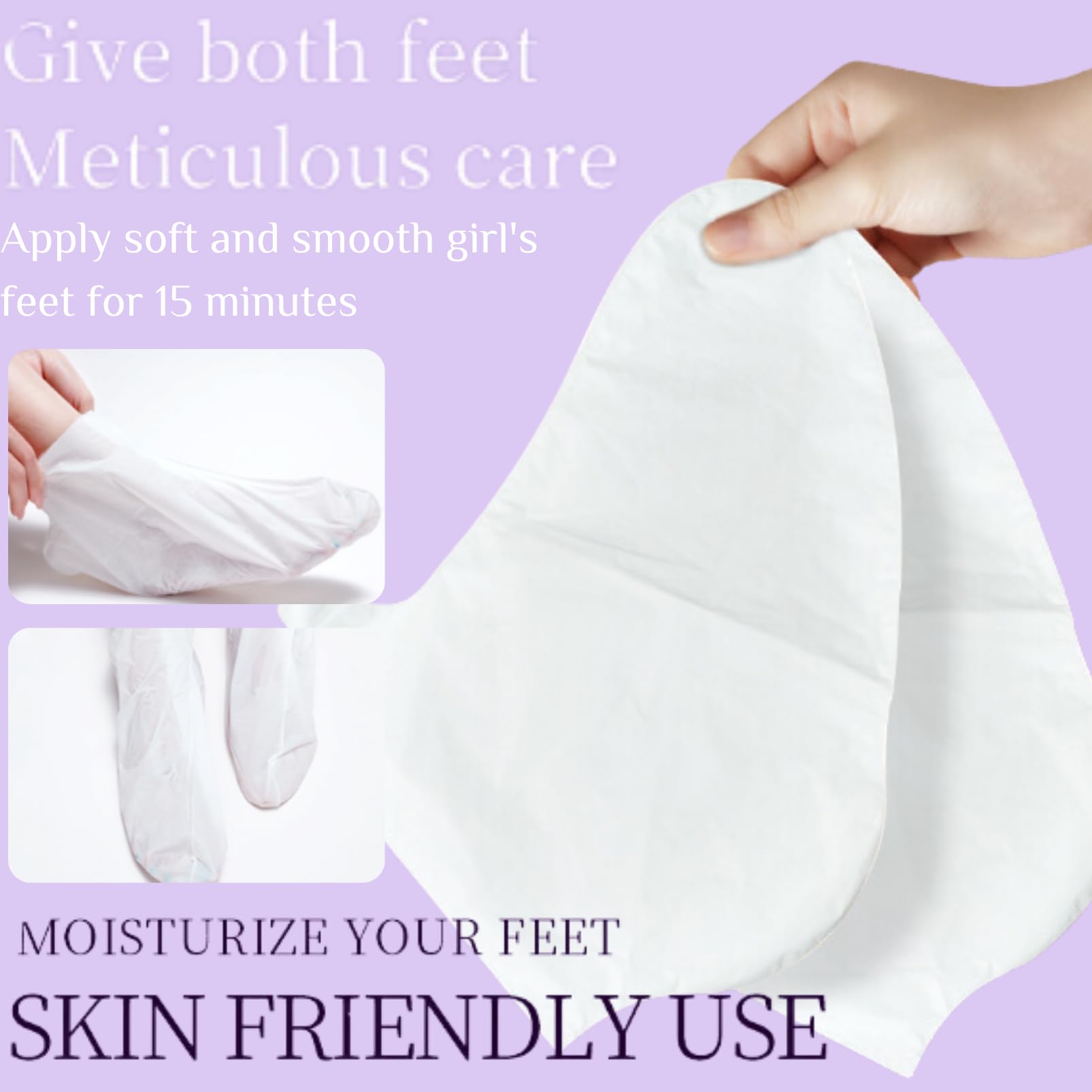 3 Pairs Lavender Foot Peel Mask for Hard Skin - Moisturizing & Exfoliating Foot Mask Socks - Nourishes & Softens Feet - Perfect for Pedicures, Spa Days & At-Home Foot Care