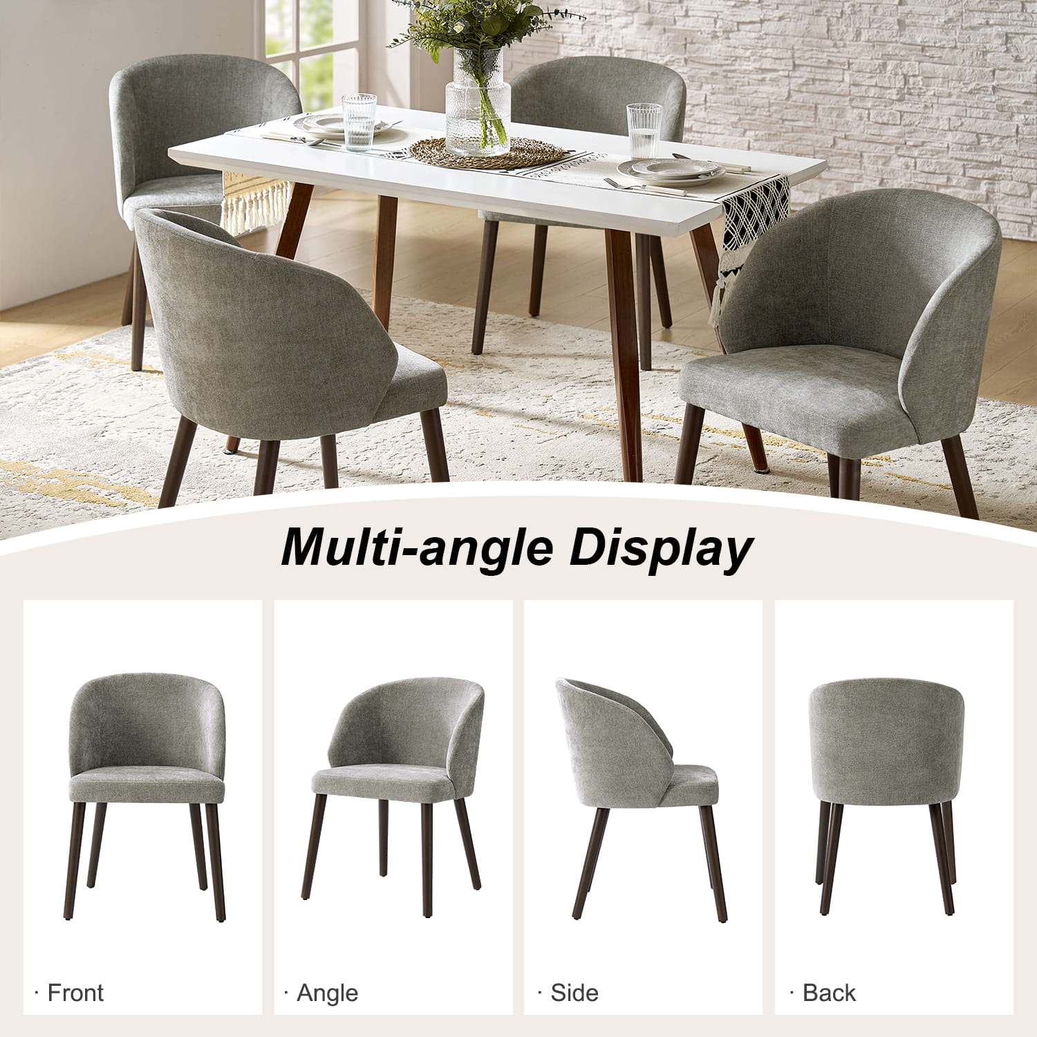 Anndi Dining Chair Set of 2/4/6 - Ergonomic Comfort, Solid Wood Legs, Modern Kitchen & Dining Room Furniture for Home & Restaurant Use