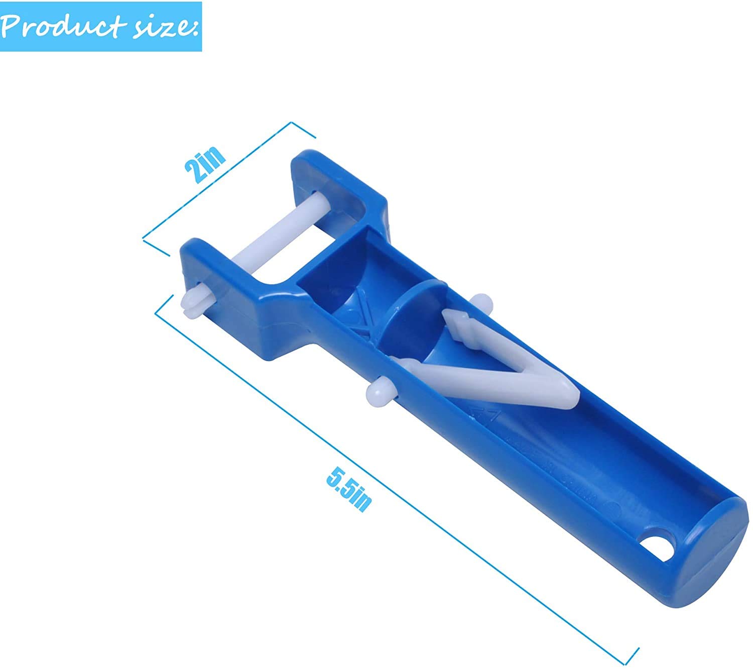 MEETOOT 2-Pack Universal Vacuum Pool Brush Handle Replacement - Blue Color with V Clips & Pins for Swimming Pool & Spa Cleaning | Perfect for In-Ground & Above Ground Pool Maintenance
