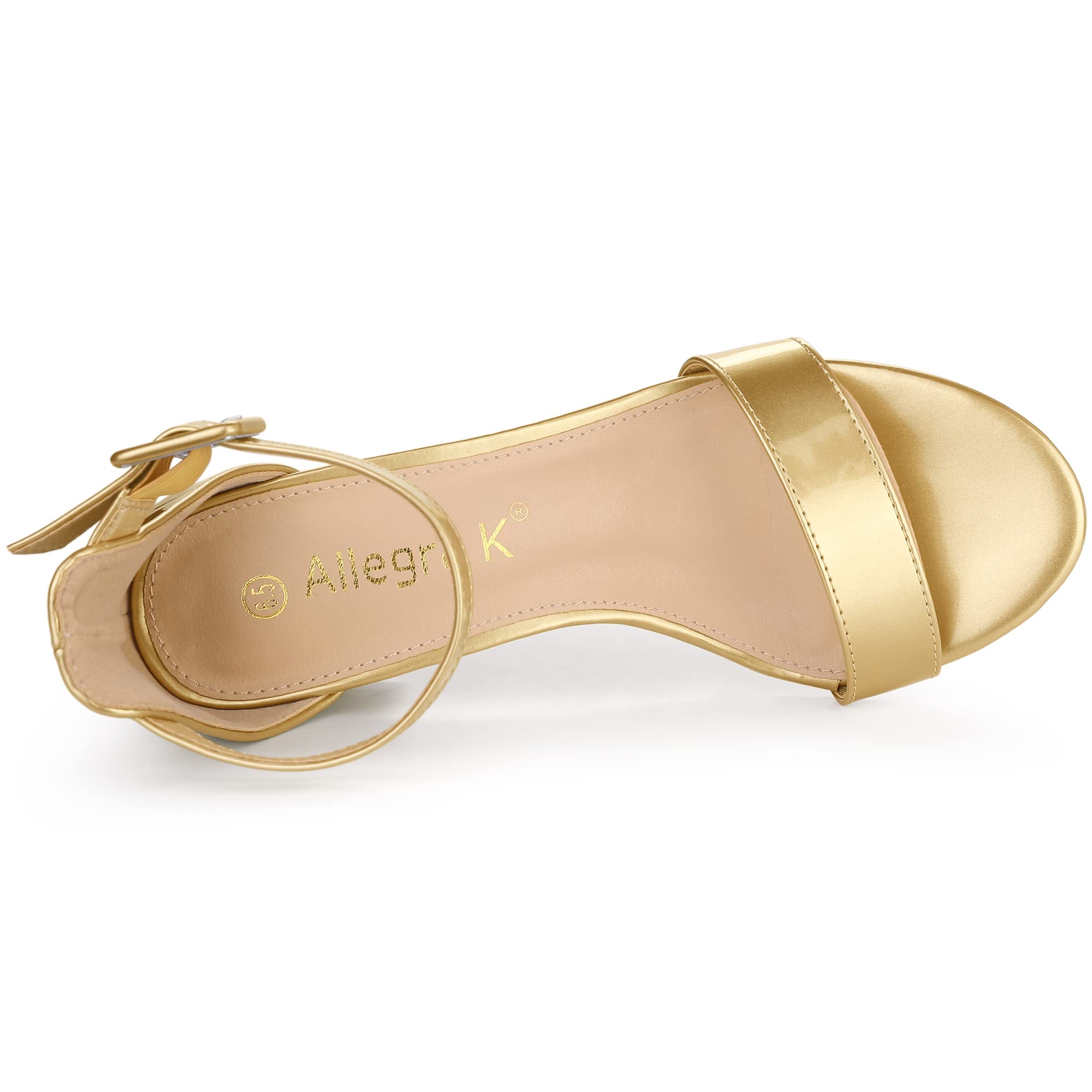 Allegra K Women's Block Low Heel Ankle Strap Sandals - Comfortable Summer Dress Shoes for Casual Outings & Beach Vacations