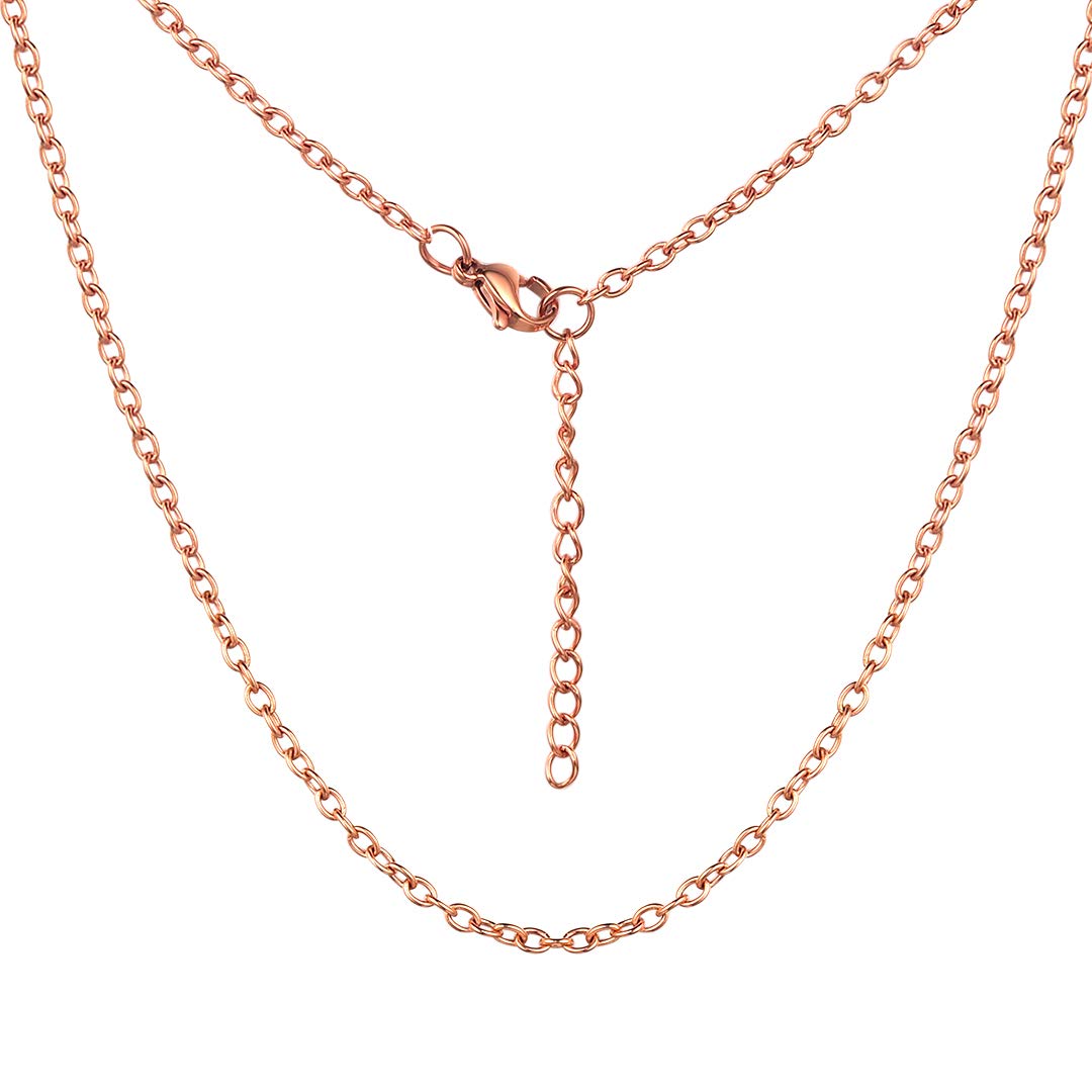 ChainsHouse Thin Rolo Chain Necklaces for Women & Men - 1.4MM/2MM Stainless Steel Cable Chains with 5cm Extender - 14K Gold, Rose Gold & Black Plated Options - 16-30 Inch Adjustable Length - Perfect for Layering, Gifts & Everyday Wear