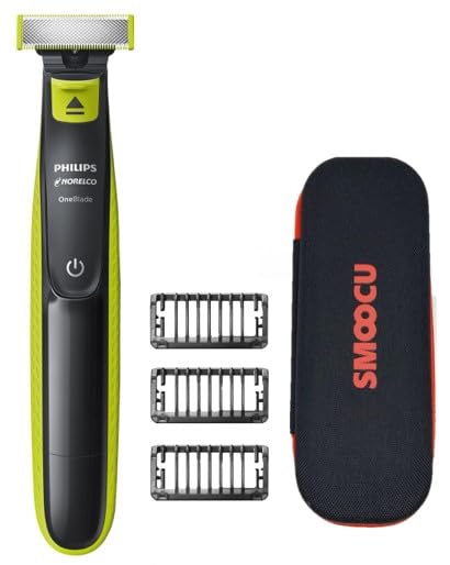 Philips Norelco OneBlade Electric Hybrid Shaver & Trimmer Kit for Men with Replacement Blades & Travel Case (Model QP2520) - Perfect for Travel, Daily Grooming & Beard Styling at Home or On The Go