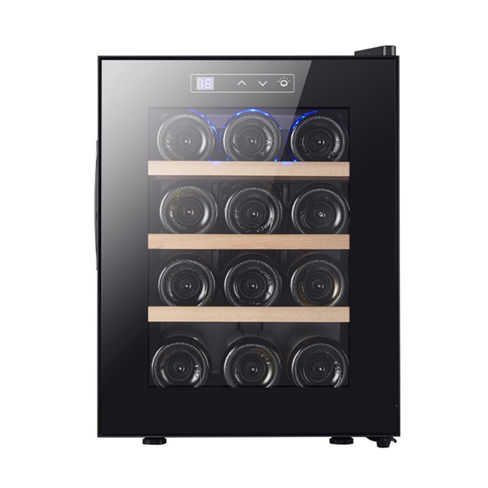 12 Bottle Countertop Wine Cooler with Compressor Cooling, Digital Temperature Control, and Clear Glass Door for Red, White, Champagne, and Sparkling Wine - Perfect for Home Bars, Kitchens, and Entertaining Spaces