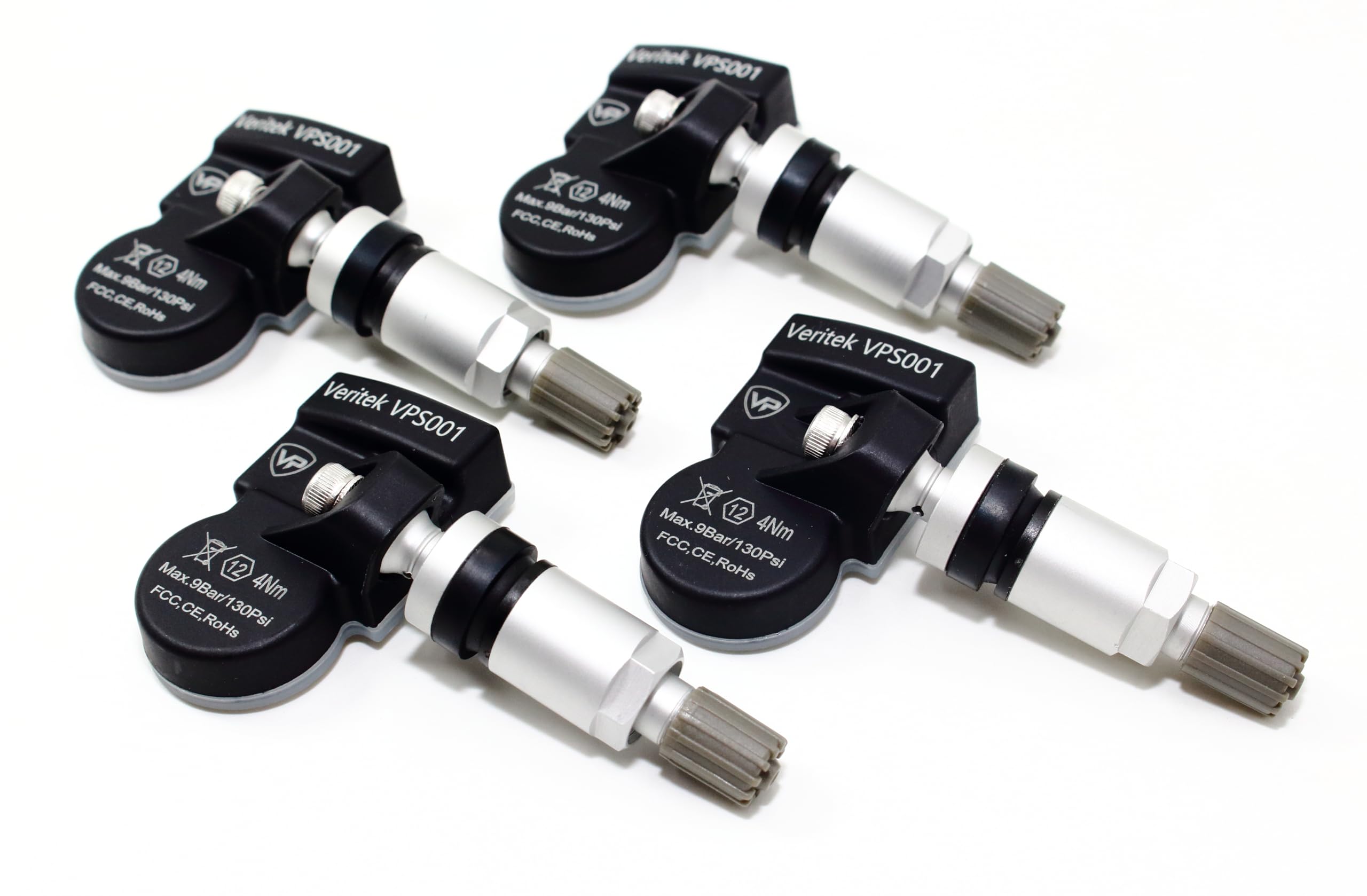 Set of 4 MAX MXSA001 TPMS 315MHz Tire Pressure Monitoring Sensors - Compatible with Infiniti QX80 & Nissan Armada - Replaces 407005UV0A - Includes Silver Aluminum Valve Stems - Perfect for Off-Roading, Long Trips & Winter Driving