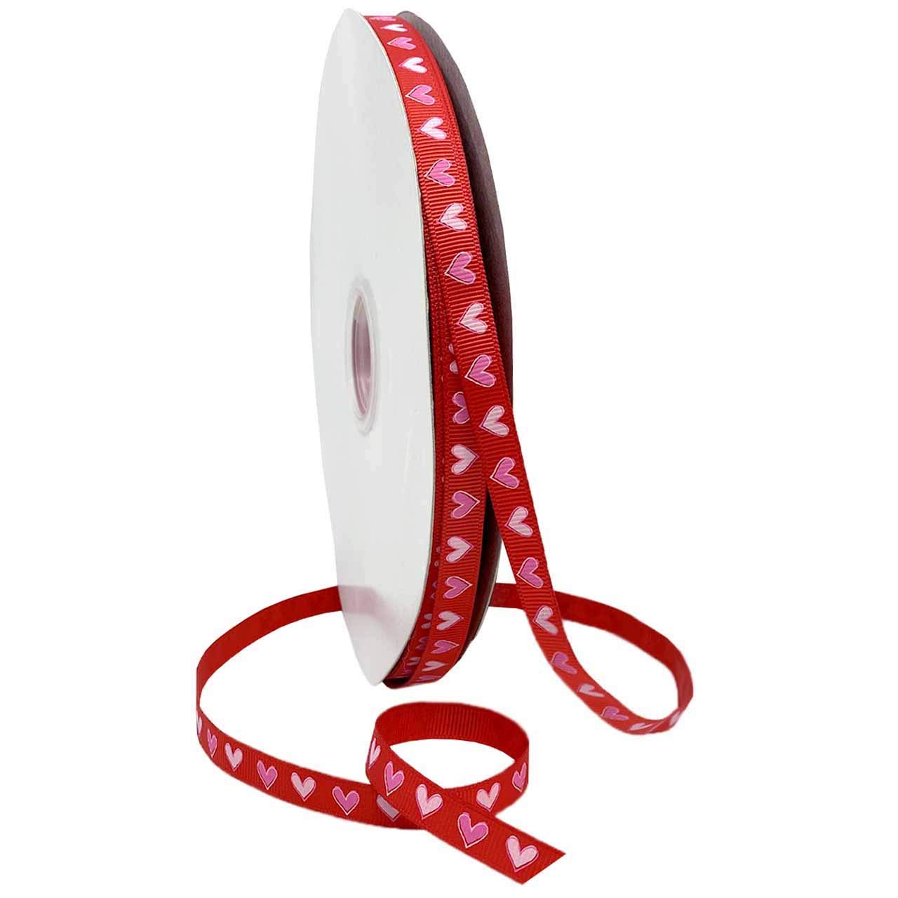 Morex 3/8 Inch x 100 Yards Red Tender Heart Ribbon - Premium Craft Ribbon for Gift Wrapping, DIY Projects, Wedding Decorations & Scrapbooking (92202/100-609)