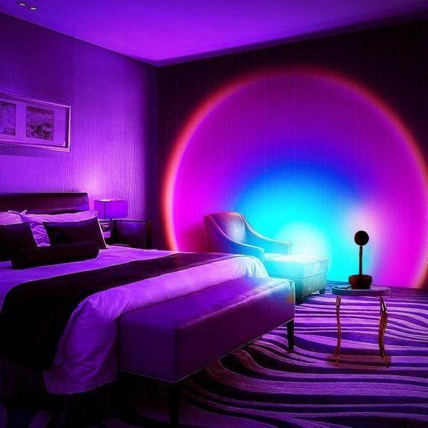 Sunset Projection Lamp - Romantic Sunset Mood Light for Bedroom, Living Room & Party Decor - Creates Stunning Sunset Ambiance for Relaxation, Meditation & Home Decoration