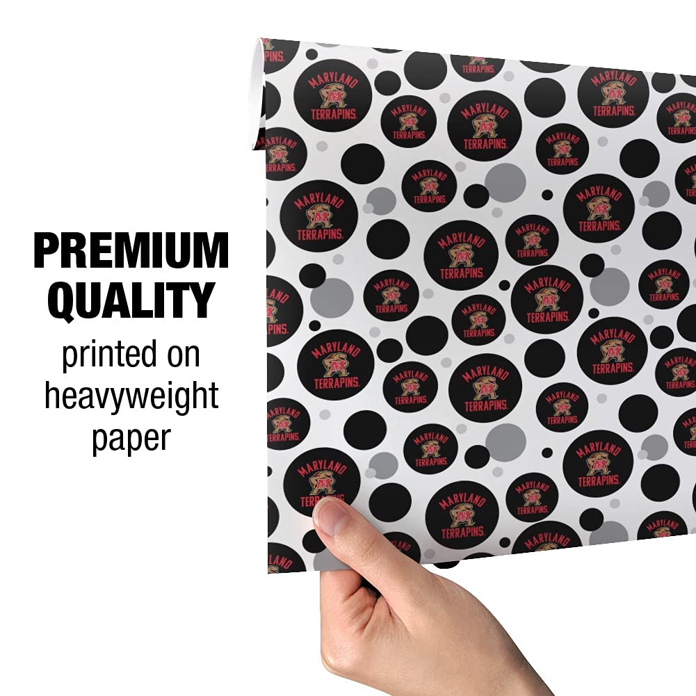 Maryland Terrapins Gift Wrap Roll - Premium Wrapping Paper for Birthday, Christmas & Holiday Presents - Perfect for UMD Fans & Alumni Gifts (18