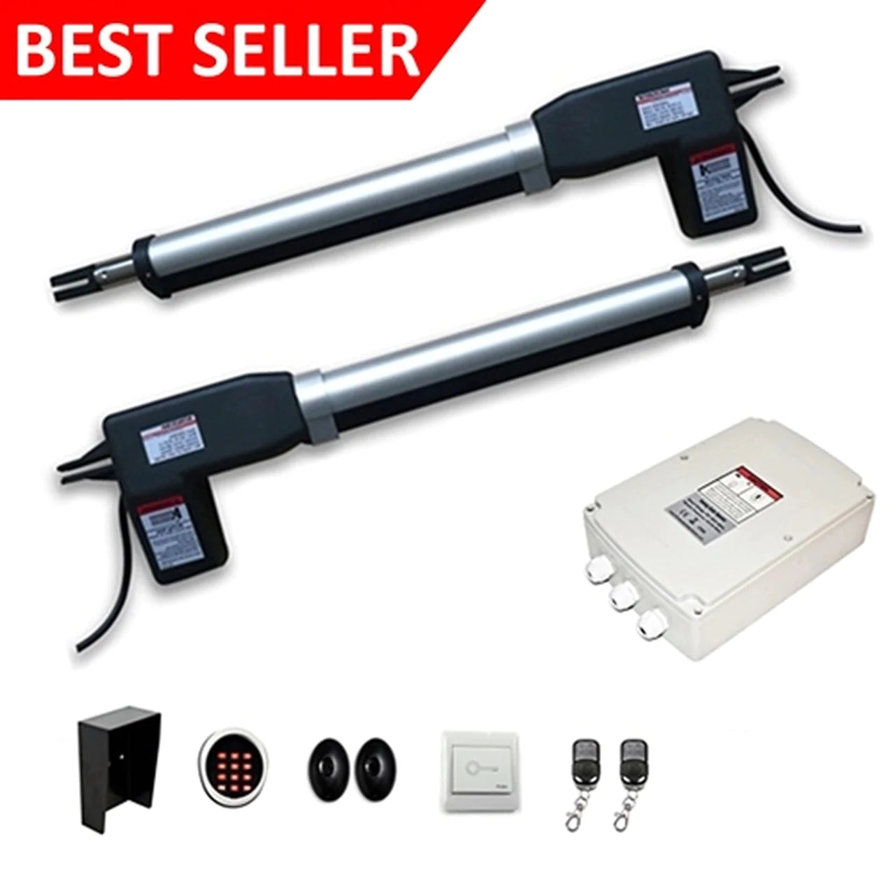 Aleko AS1200 AC/DC Dual Swing Gate Opener with Accessory Kit ACC4 - Automatic Driveway Gate Operator for Home Security & Property Access Control