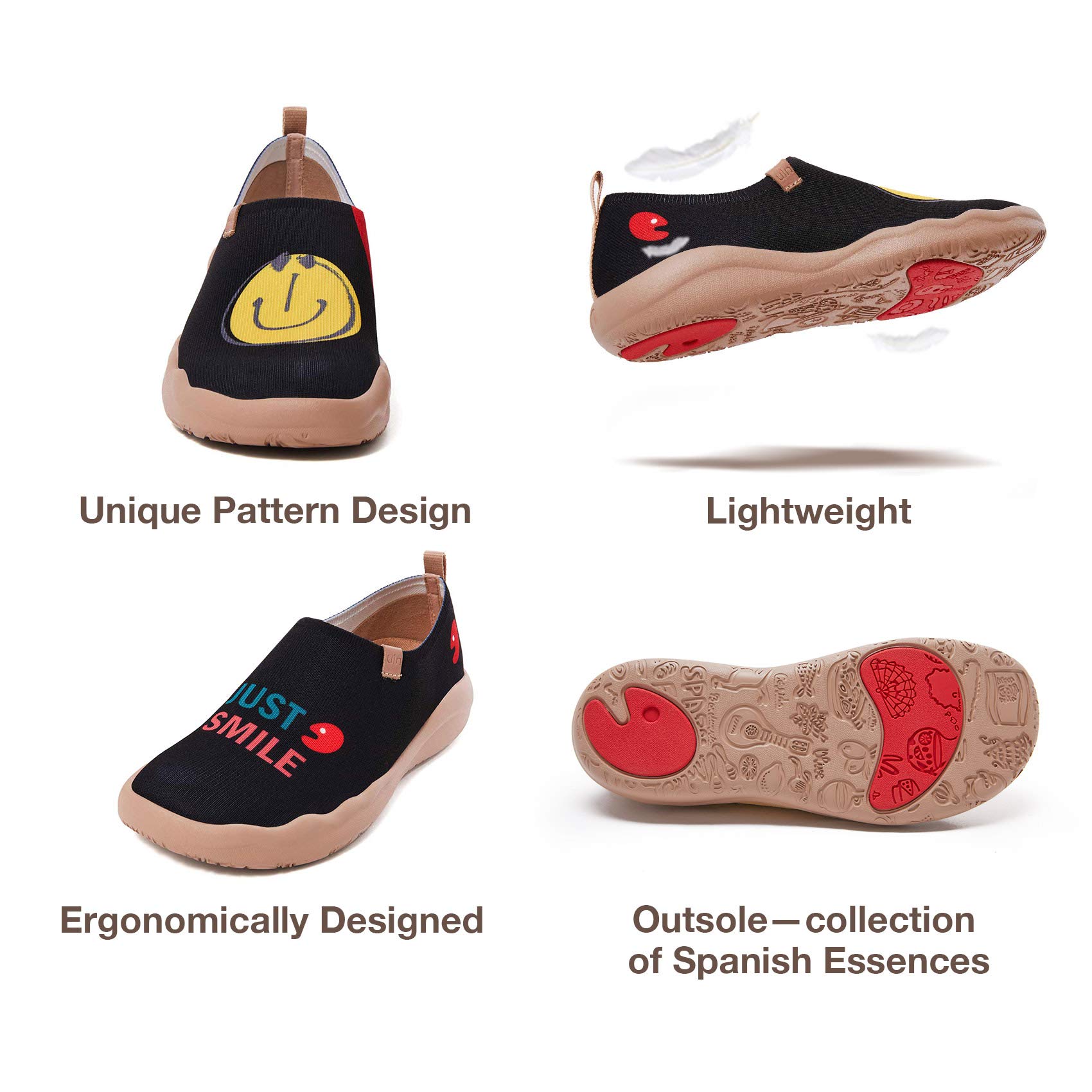 UIN Women's Slip On Sneakers - Knitted Art Painted Casual Loafers | Comfortable Soft Walking Shoes for Women | Perfect for Work, Travel & Everyday Wear