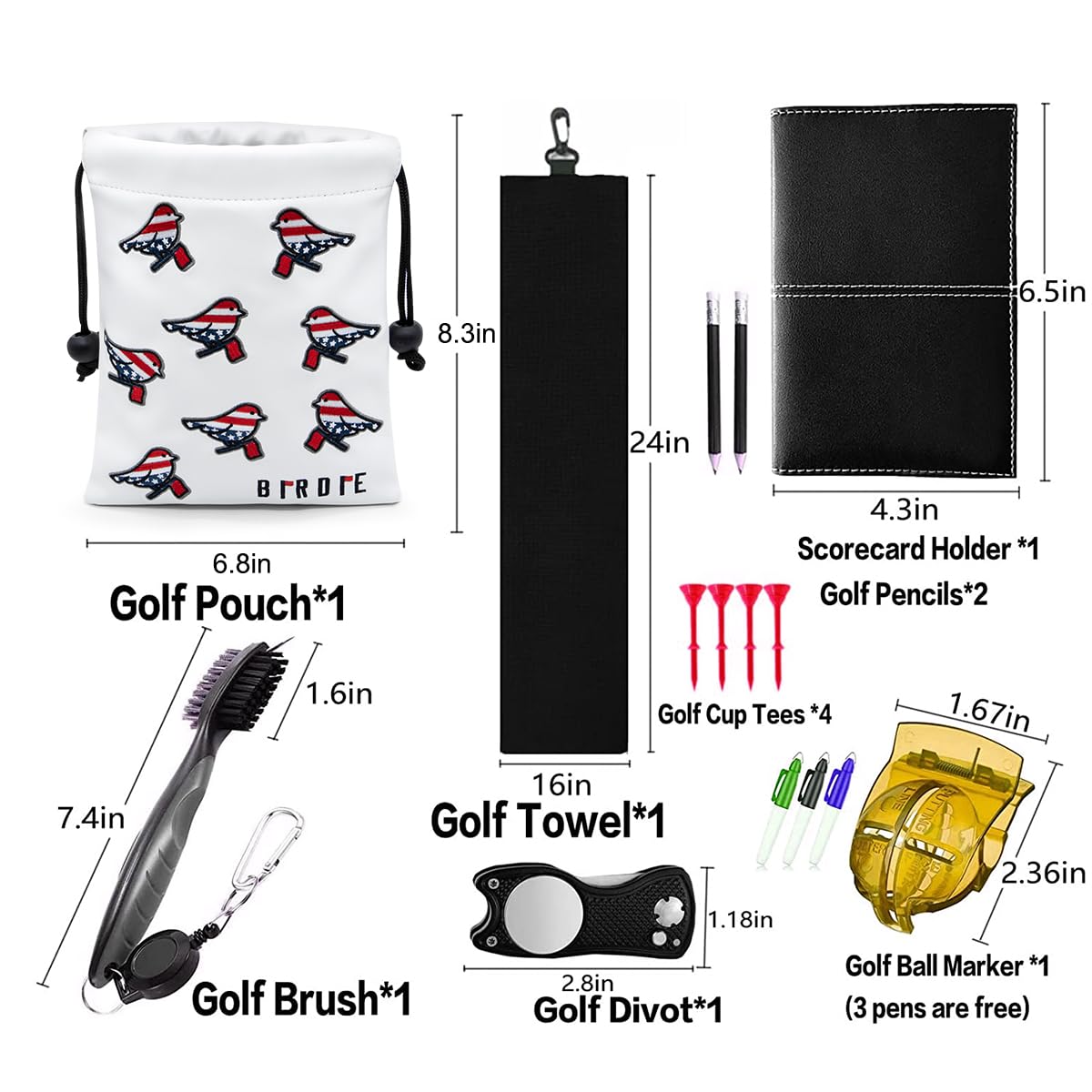 Premium Leather Golf Valuables Pouch with Drawstring Closure - Portable Golf Tee & Ball Organizer - Ideal for Golf Course, Travel & Sports Accessories Storage