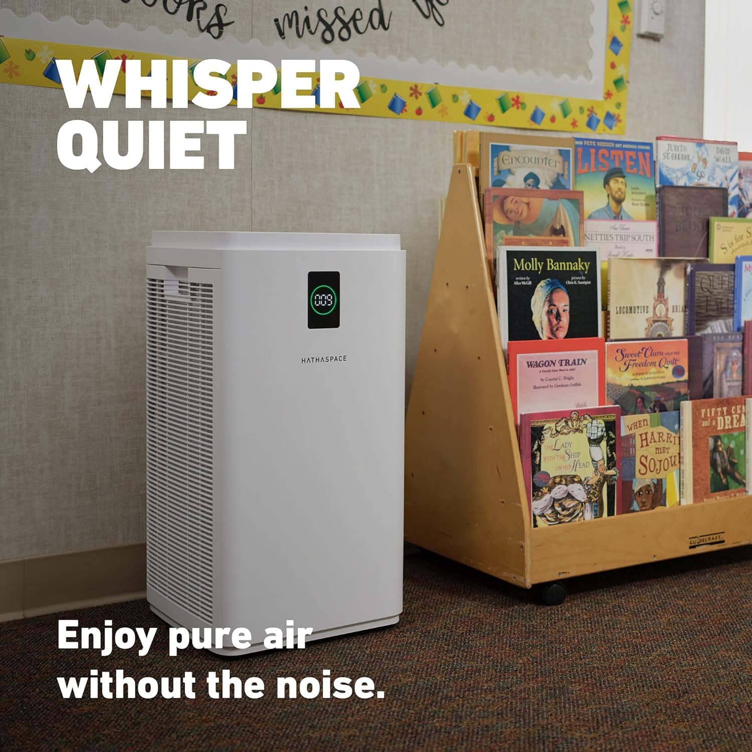 HATHASPACE HSP003 True HEPA Air Purifier for Home - 99.9% Dust, Smoke, Pet Dander, Odor & VOC Removal - Covers 2800 Sq. Ft - Quiet Air Cleaner with Smart Sensor - Ideal for Bedroom, Living Room & Large Spaces - Allergy & Asthma Relief