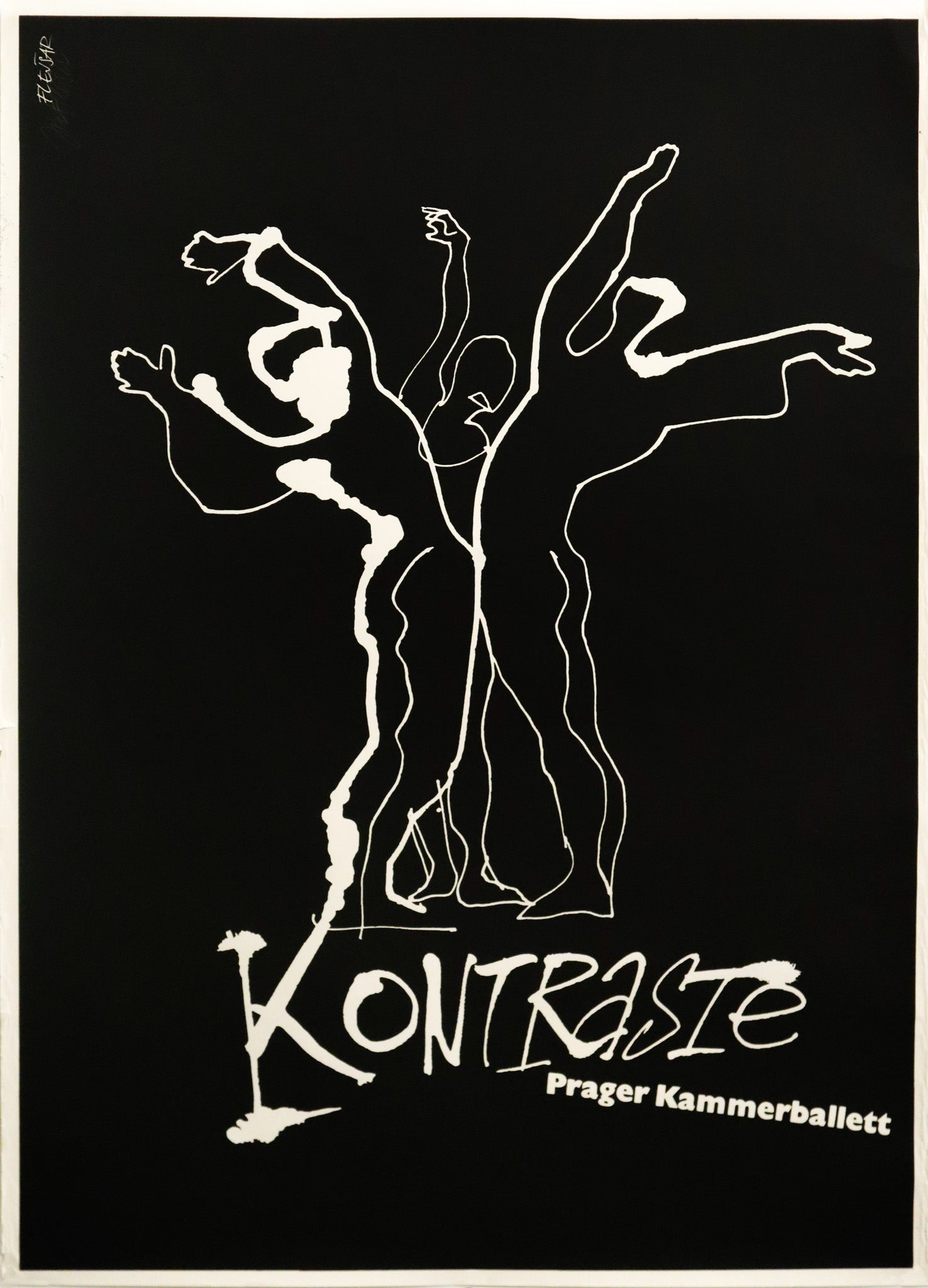 Vintage 1985 Czech Ballet Poster - Kontraste: Prague Chamber Ballet by Josef Flejsar - Perfect for Dance Lovers, Ballet Decor & Theater Art Collectors