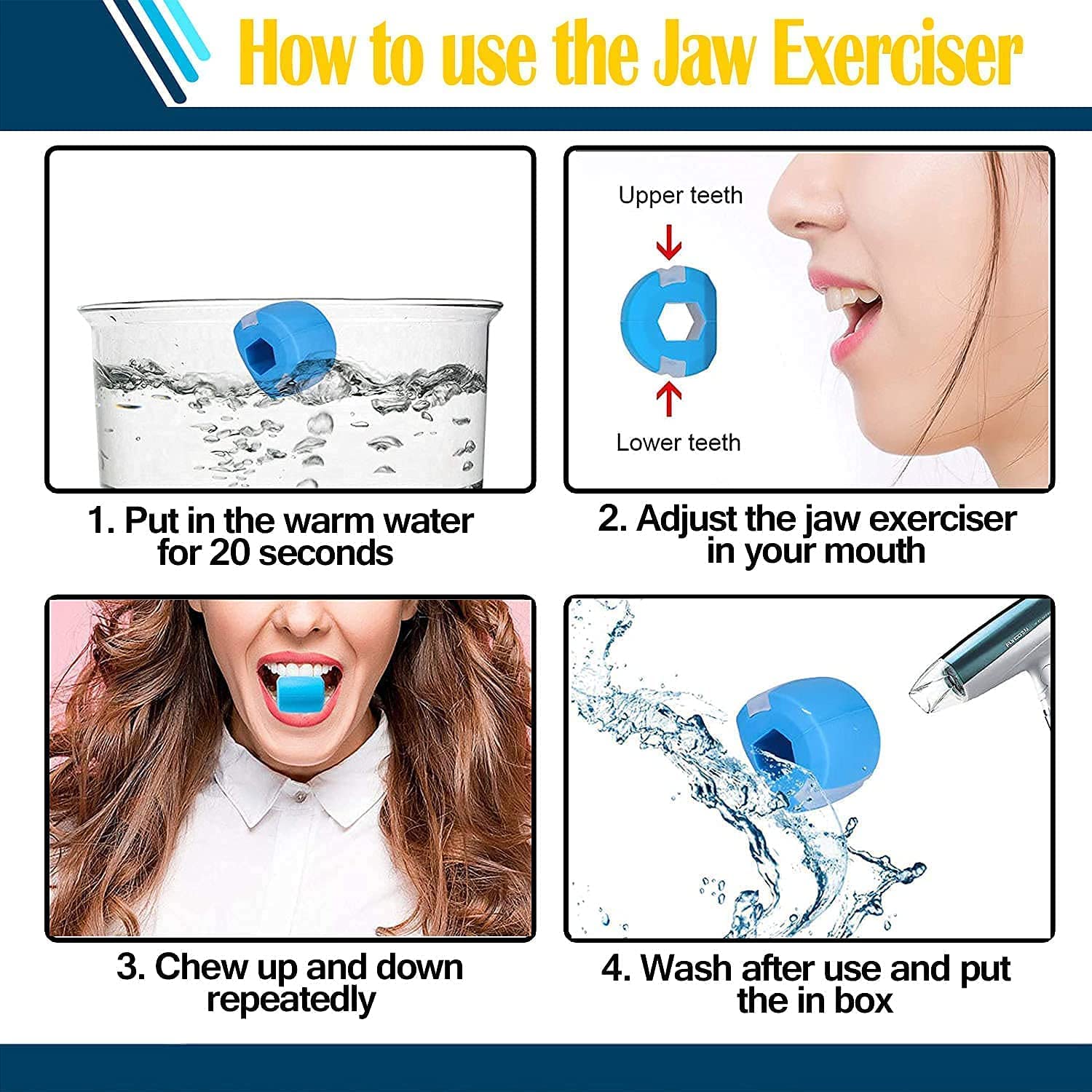 Clopic Jawline Exerciser - Double Chin Reducer & Face Slimming Tool for Men & Women | Facial Exercise Device for Defined Jawline & Toning | Perfect for Home Workouts & Beauty Routines