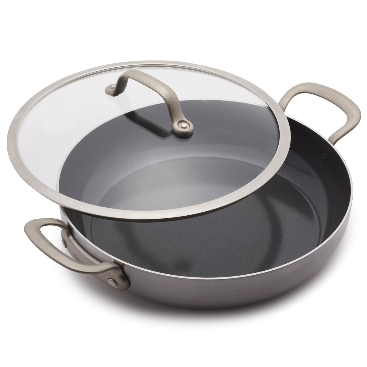 Premium Stainless Steel 12-Inch Everyday Frying Pan with Glass Lid - Non-Stick Cookware for Sautéing, Frying & Stir-Frying - Perfect for Gas, Electric & Induction Stovetops
