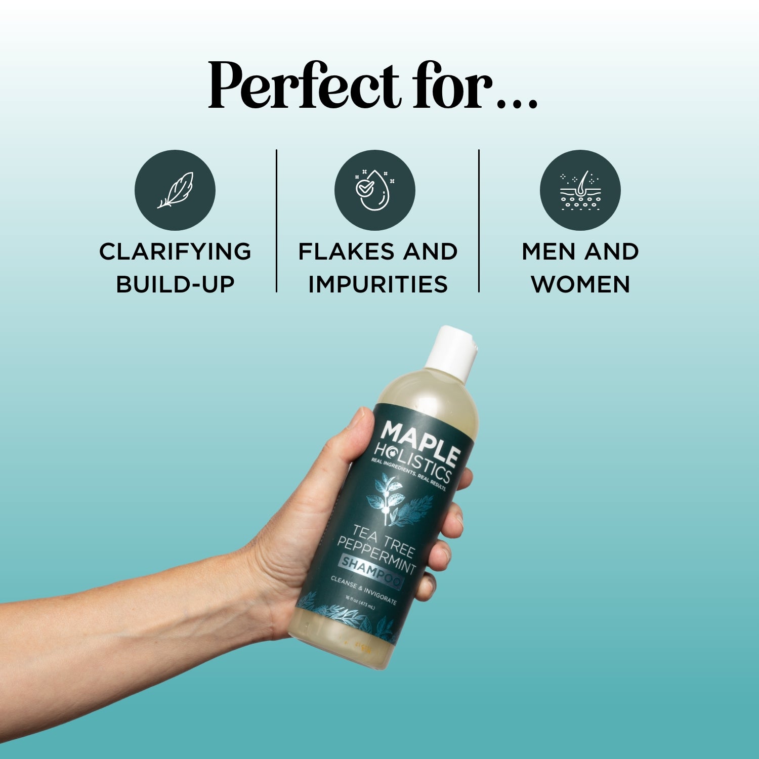 Tea Tree & Peppermint Shampoo for Oily Scalp & Dandruff Control - Refreshing & Soothing Hair Care for Daily Use