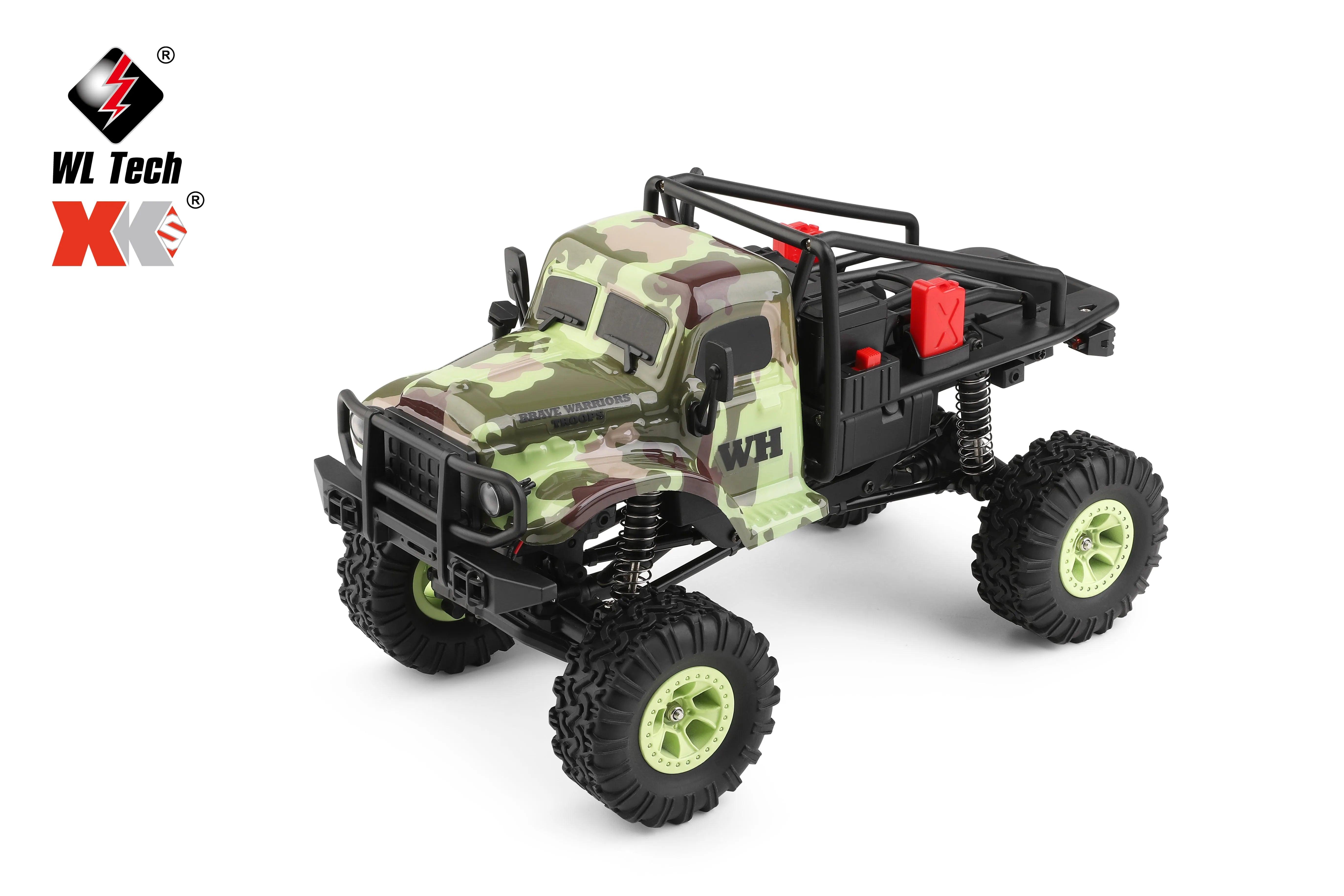 WLTOYS 184021 1/18 Scale 4WD RC Crawler Car with LED Lights, 2-Speed Transmission & Camo Shell - Off-Road Adventure Vehicle for Kids and Adults, Perfect for Rock Crawling, Trail Driving and Backyard Racing