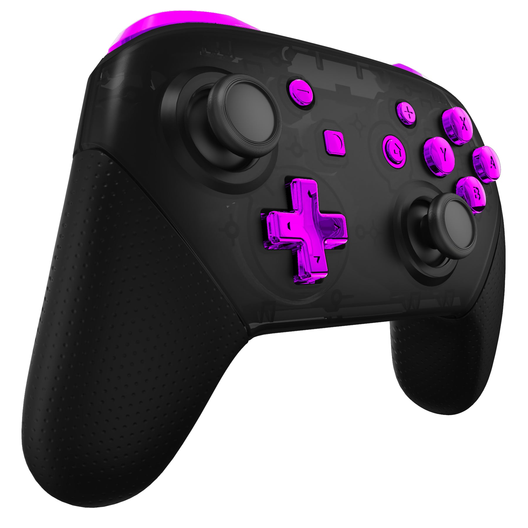 eXtremeRate DIY Replacement Full Set Buttons for Nintendo Switch Pro Controller - Chrome Purple (KRD405) | Customize Your Gaming Experience for Competitive Play & Long Sessions