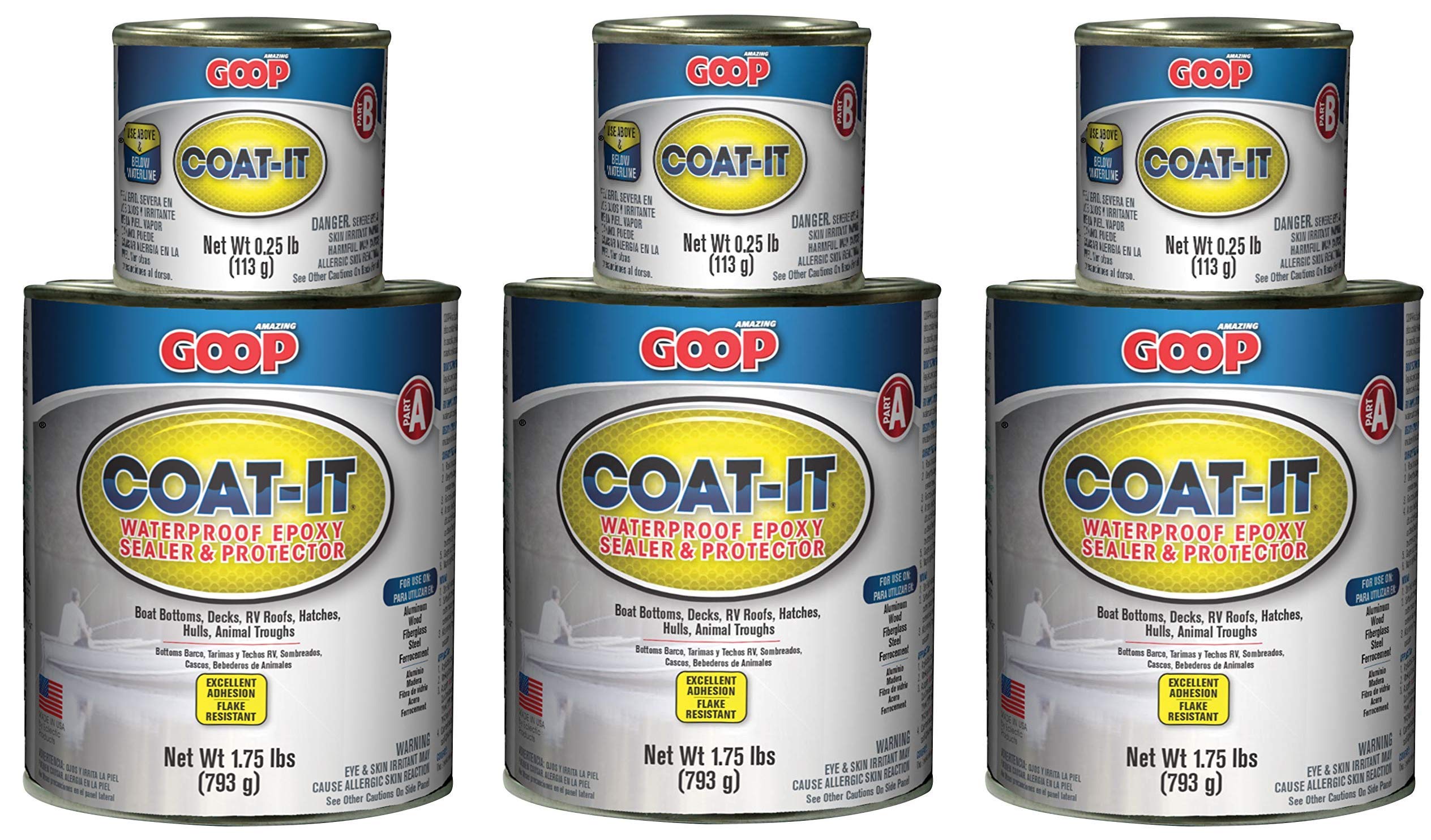 GOOP 5400040 Coat-It Waterproof Epoxy Sealer & Protector - 2 lb Kit (3 Pack) | Waterproof Sealant for Boats, RVs, Roofs & Outdoor Gear | Durable Epoxy Coating for Leak Proofing & Surface Protection