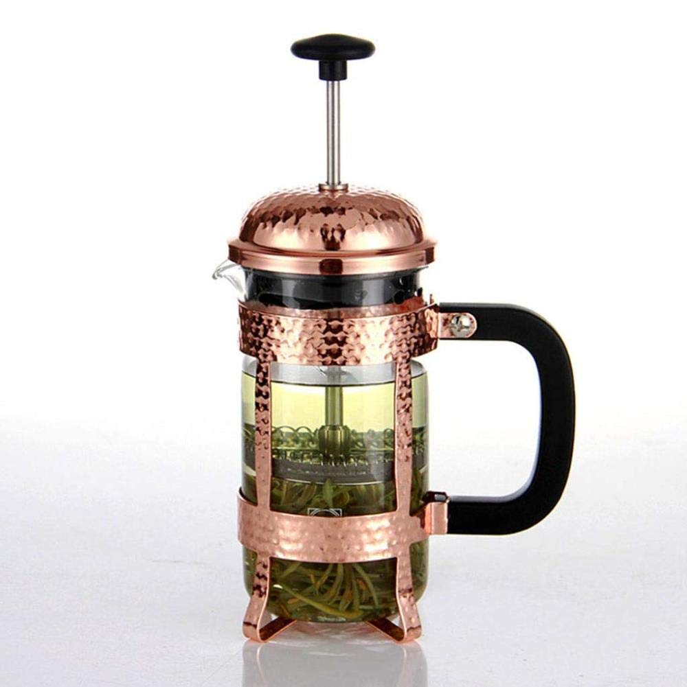 Premium French Press Coffee Maker - 350ML Rose Gold Stainless Steel with Heat-Resistant Glass, Eagle Spout & Ergonomic U-Shaped Handle - Perfect for Home, Office & Camping Brewing