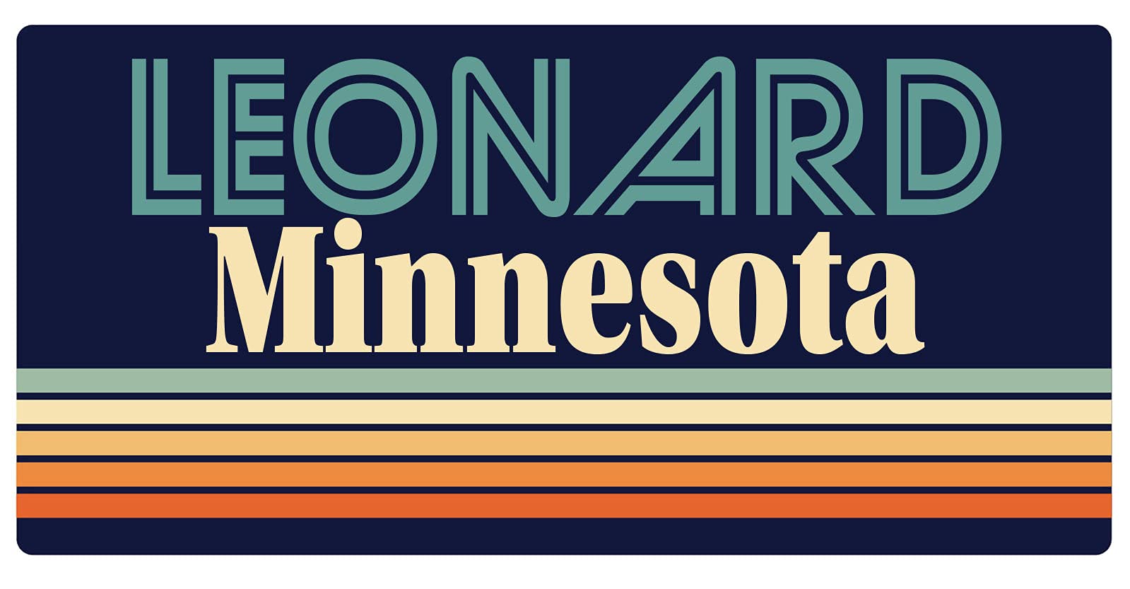 Leonard Minnesota Retro Fridge Magnet 5 x 2.5 Inch - Vintage Souvenir for Refrigerator, Office, Home & Travel Memories